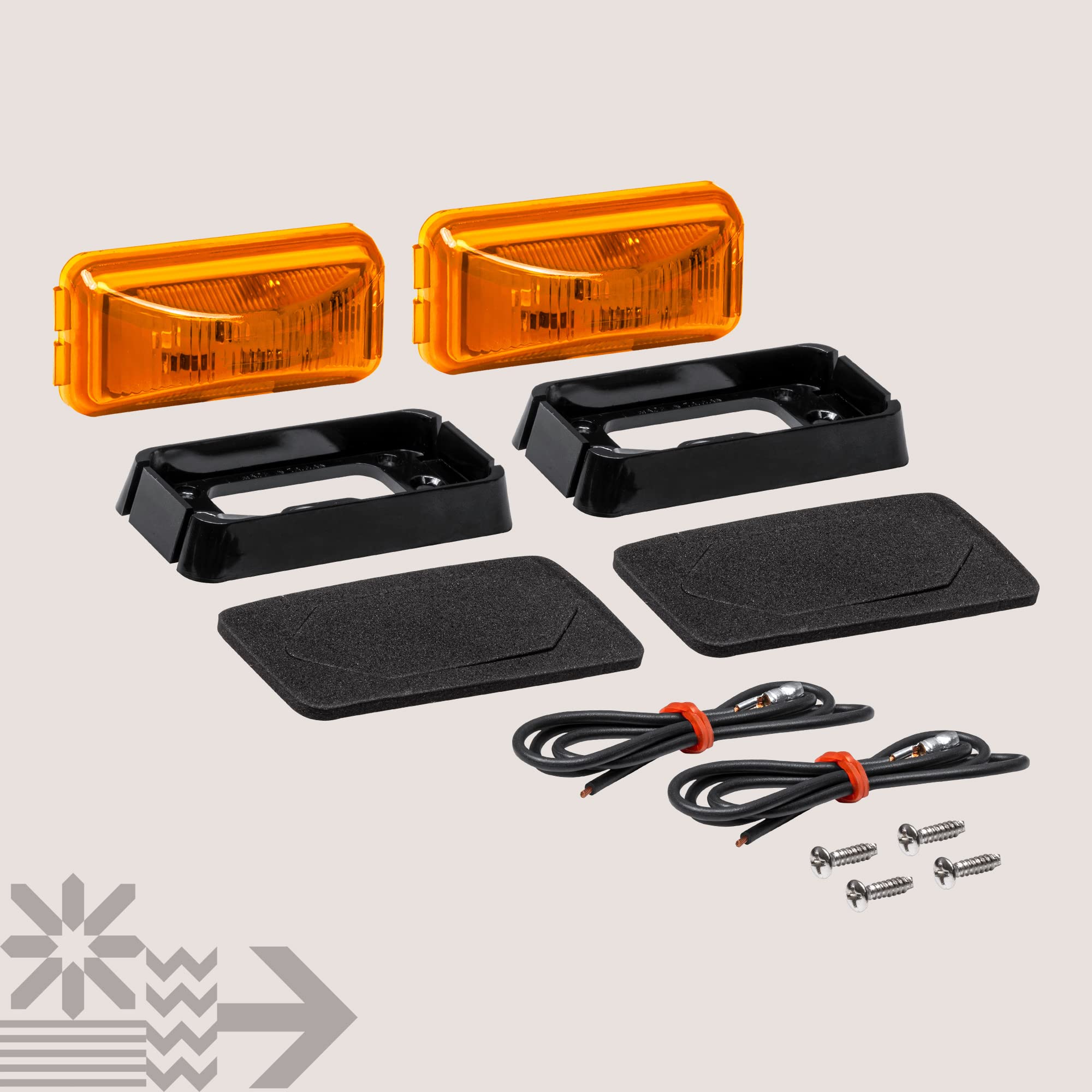 2 luces LED ámbar de 6,3 cm con borde negro [DOT FMVSS 108] [SAE P2PC] [montaje en superficie] [resistente al agua IP67] luces de señalización lateral para remolques y camiones