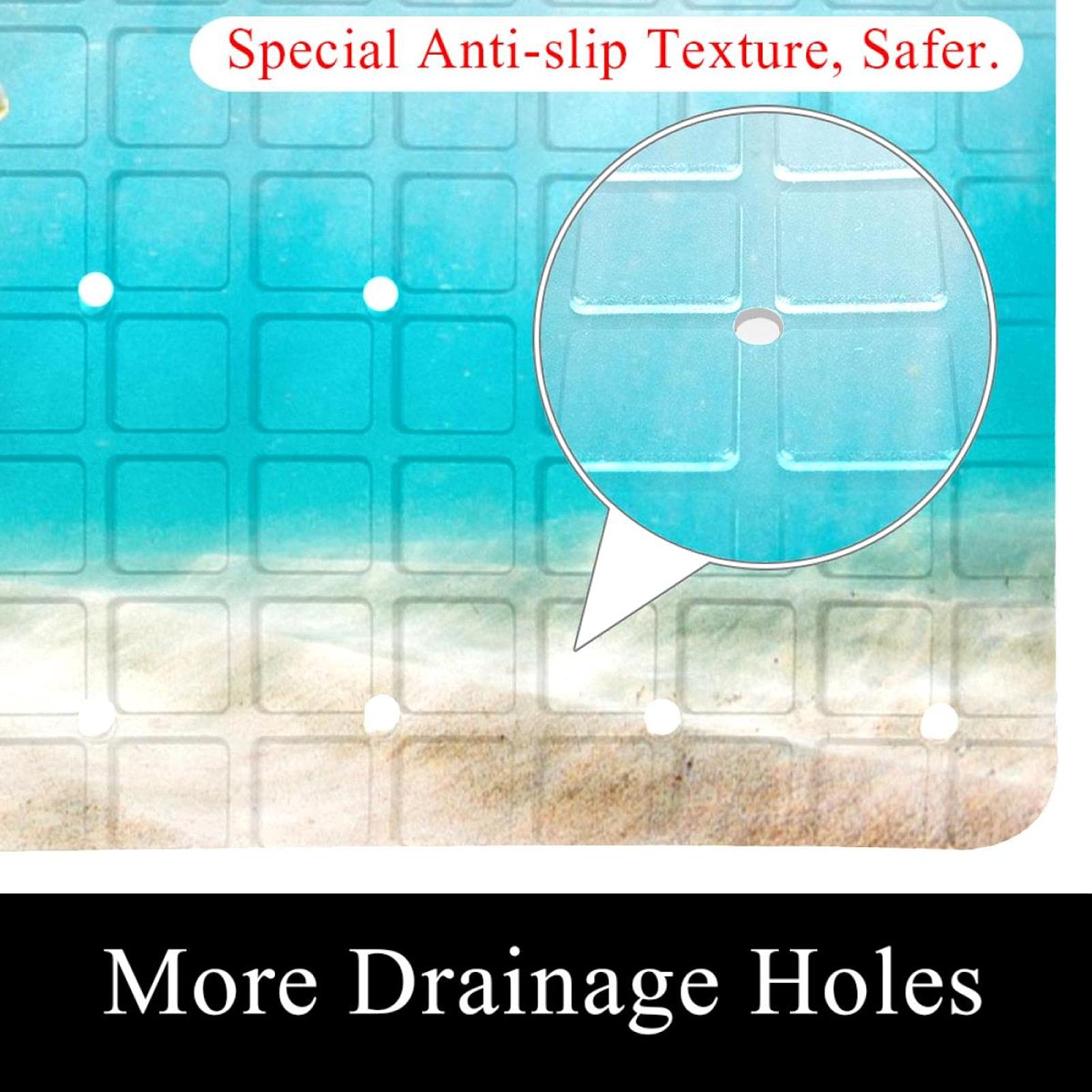 Z&Q Badewanne und Duschmatten Schildkröte rutschfeste Badematte PVC wasserdichte Badewannenmatte für Badezimmerdekorationen 40x71 cm