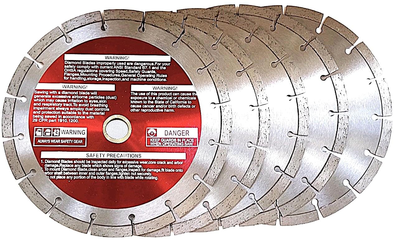 9'' Segmented Diamond Blade fits Milwaukee 2786-20 M18 Fuel 9" Cut-Off Saw (5 Pack)