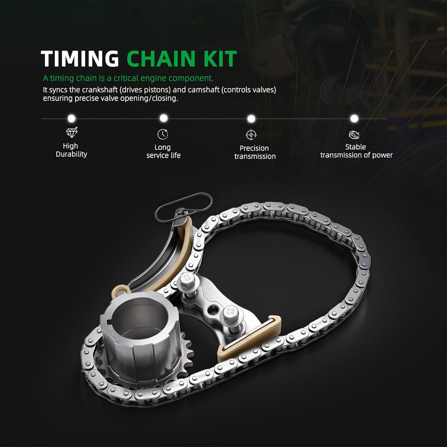 3pcs Engine Timing Chain Kit with Sprocket & Tensioner, for Cadillac CT5 CTS Escalade, for Chevrolet Camaro Corvette Express Silverado Suburban Tahoe, for GMC Savana Sierra Yukon,14-22