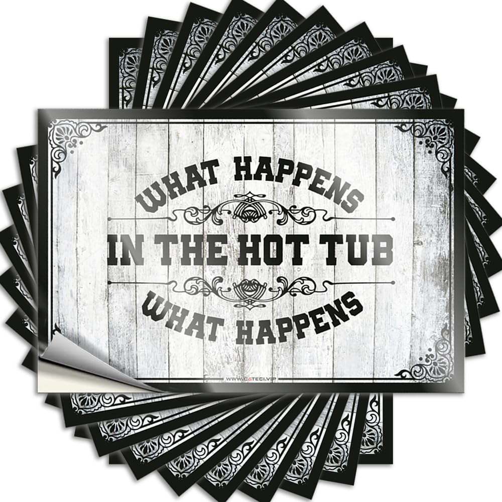 Fuzzy Tattoo, Boys Bumper What Happens in The Hot Tub Stays in The Hot Tub | Funny Quote Truck Decals(12X18CM)