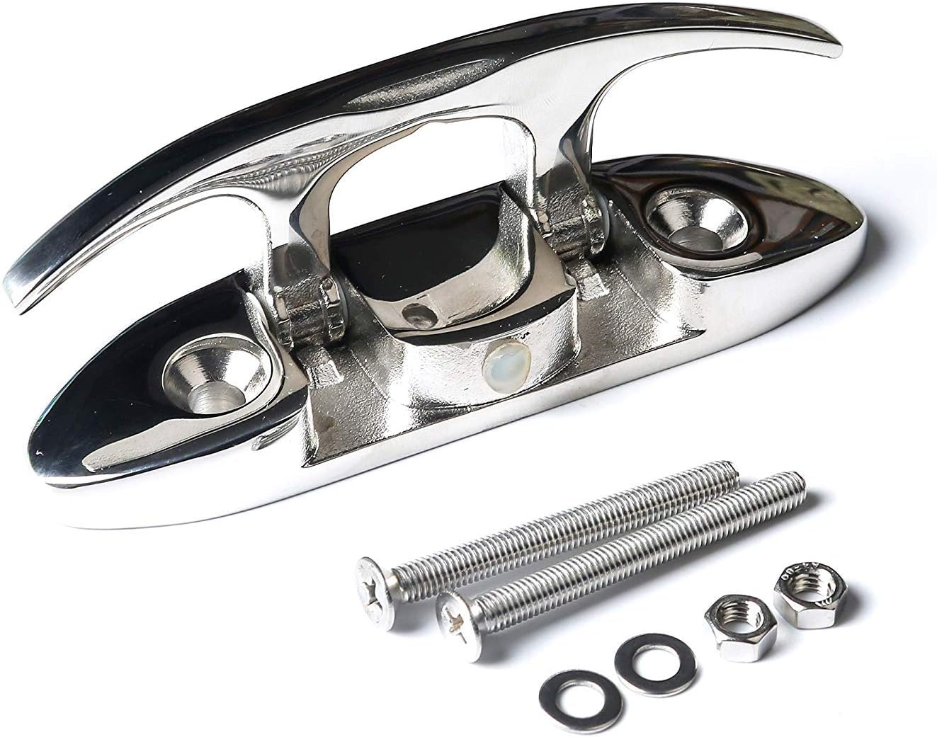 MX 4-1/2" Folding Cleat,316 Stainless Steel Boat Dock Flip Up Cleat with Fastener Pack of 4 : Sports & Outdoors