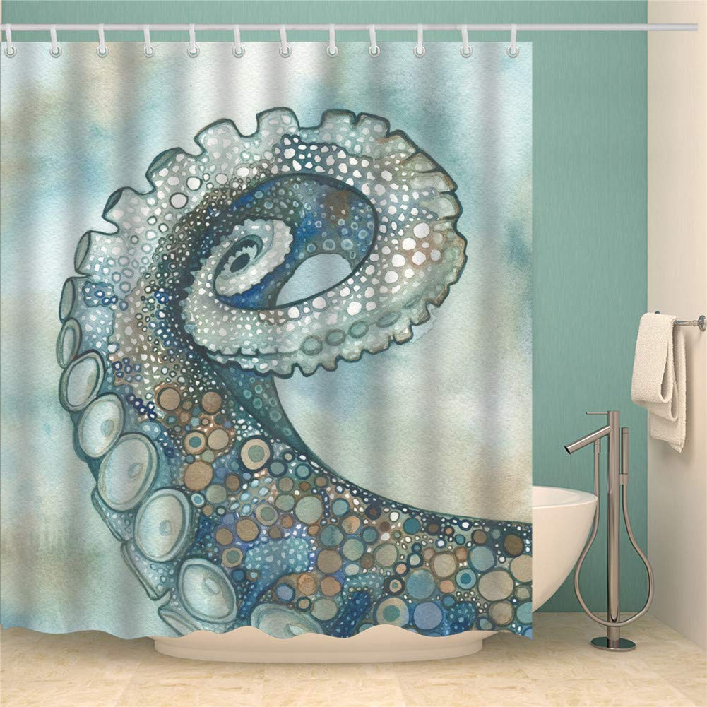 Rideau De Douche Lavable En Polyester FANSU - Anti-éclaboussures, Anti-moisissure - 120x180 Cm Avec 12 Crochets - Design Moderne