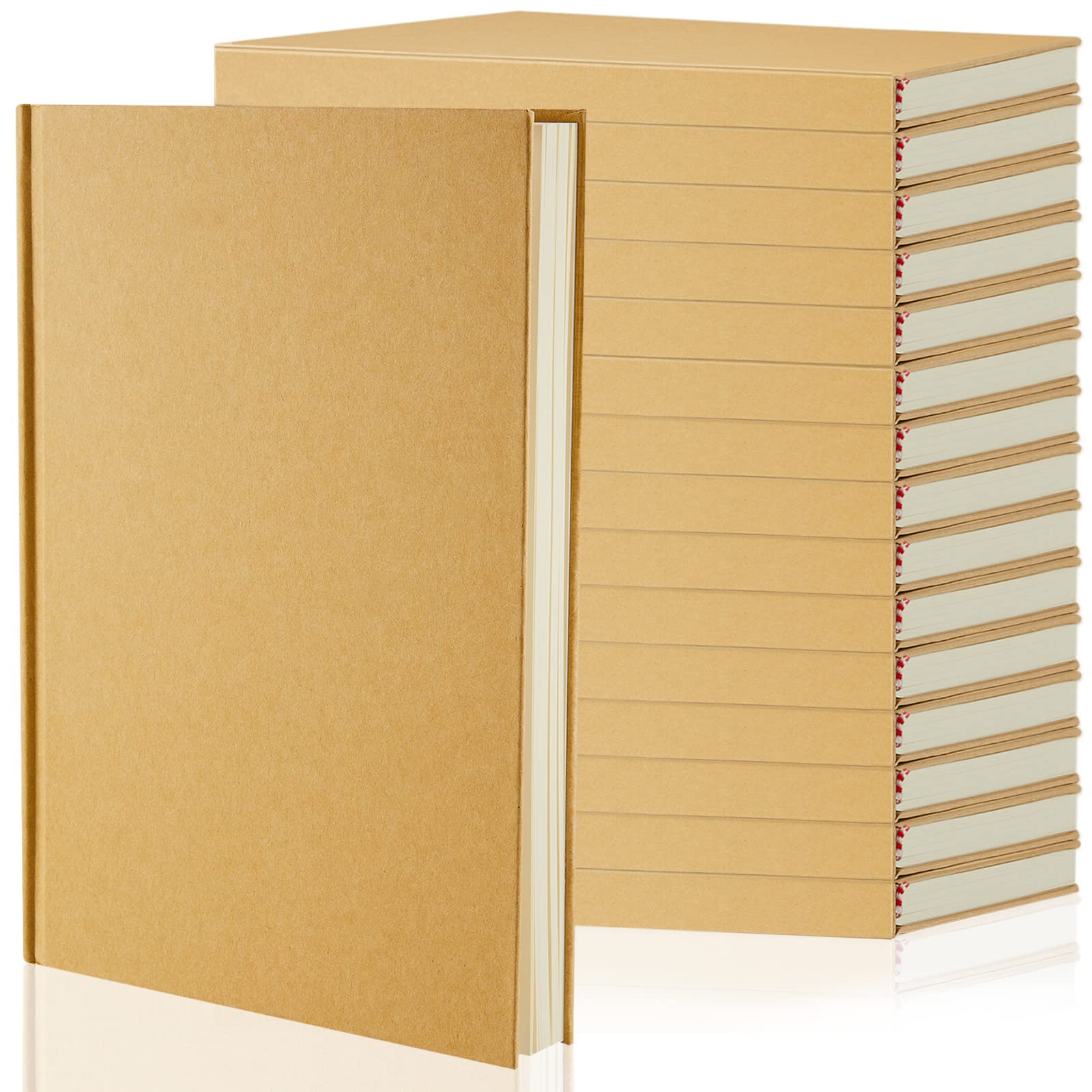 Henoyso 16 Pcs A5 Blank Notebooks Journals Bulk 100 Sheets/200 Pages Unlined Craft Notebooks Kraft Sketchbooks Hardcover for Writing Drawing for Gifts
