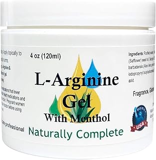 Naturally Complete L-Arginine with Menthol 4 oz. Jar - Non-GMO - Soy-Free - Paraben Free - Made in The USA