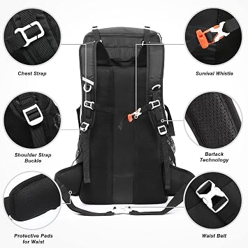 HOMIEE 50L Hiking Backpack Travel Bag Waterproof Camping Rucksack