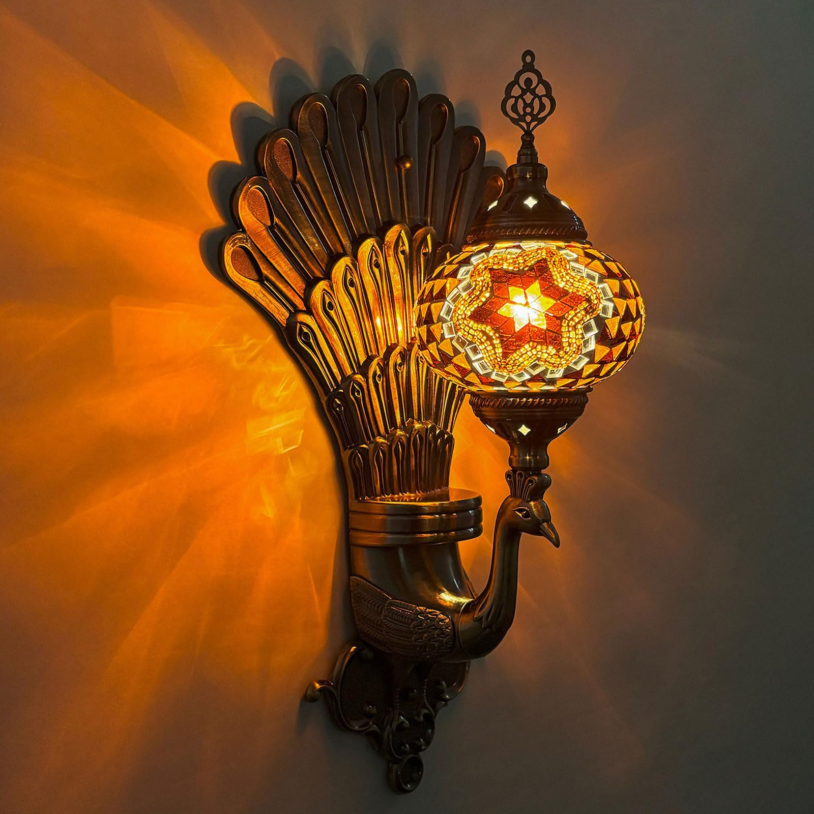 Śródziemnomorska lampa ścienna Art Deco w stylu tureckim z mozaiką, ręcznie wykonane szkło, romantyczne światło, lampy z mozaiką do sypialni