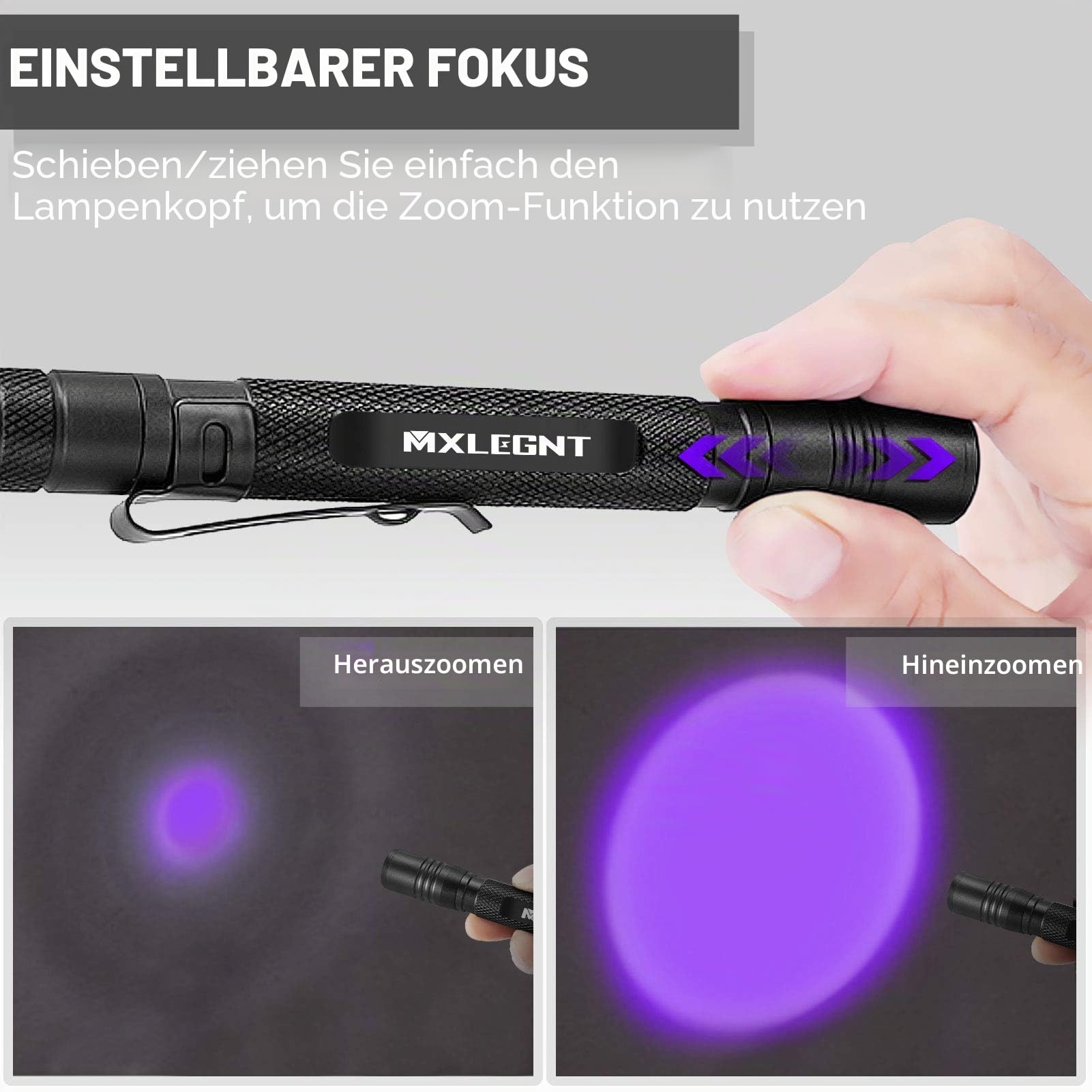 【UV Schwarzlicht-Taschenlampe 2 Pack 395nm Taschenlampe Stift Inspektionslampe für Haustierurin-Erkennung - Ideal für Hundekatzen-Urin-Haustierflecken, Bettwanzen auf Teppich/Teppichen/Boden