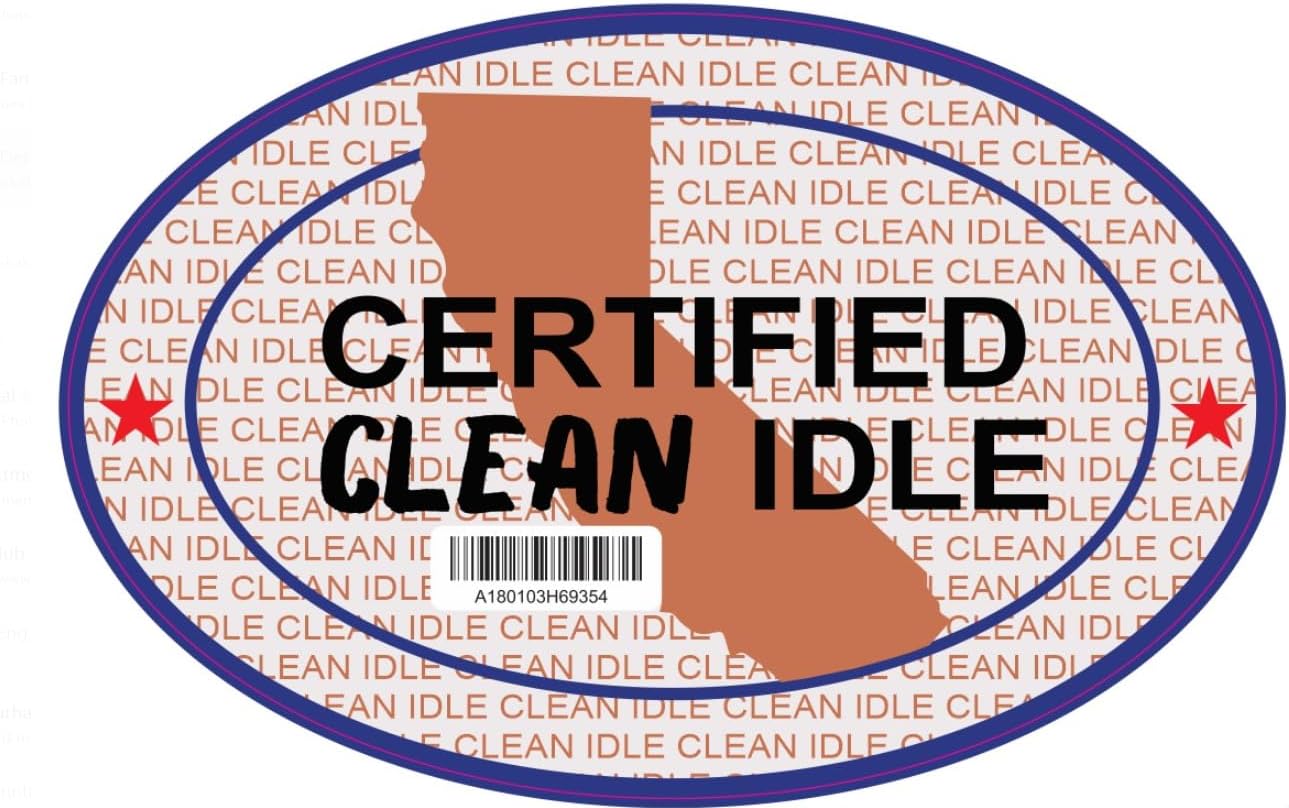 Certified Clean Idle Sticker Decal for Trucks | Size: 4" x 6" **This is not Holographic**