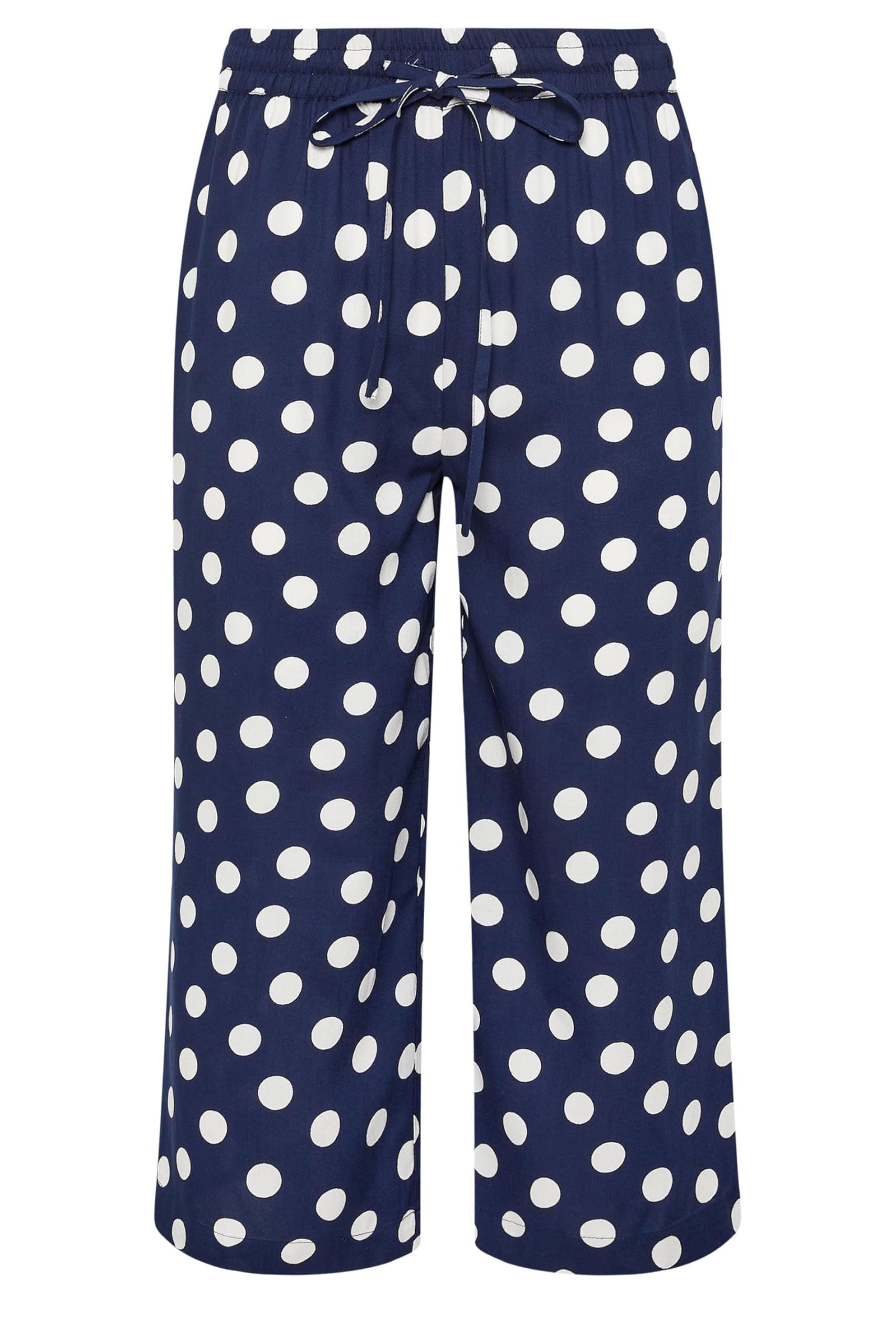 M&Co Women's Mid Navy Polka Dot Cropped Trousers In | Size: 12S