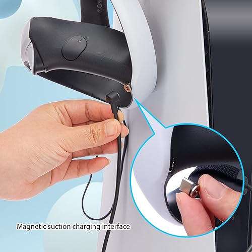 Miniatura 6 de ECHZOVE PS VR2 - Soporte de almacenamiento, PS VR2 con soportes para controladores PS VR2 y cable de carga magnético para controladores PS VR2, todo