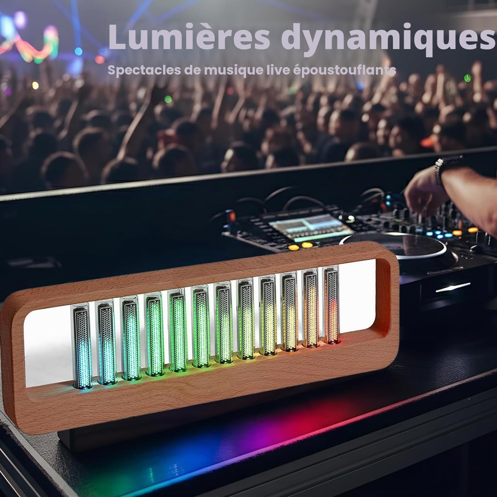 Affichage du Spectre Musical LED, Lampe Spectrale RGB avec Capteur Sonore, Analyseur De Spectre Audio avec Microphone Intégré, 7 Modes Prédéfinis, pour Le Jeu, Le Studio Et La Décoration