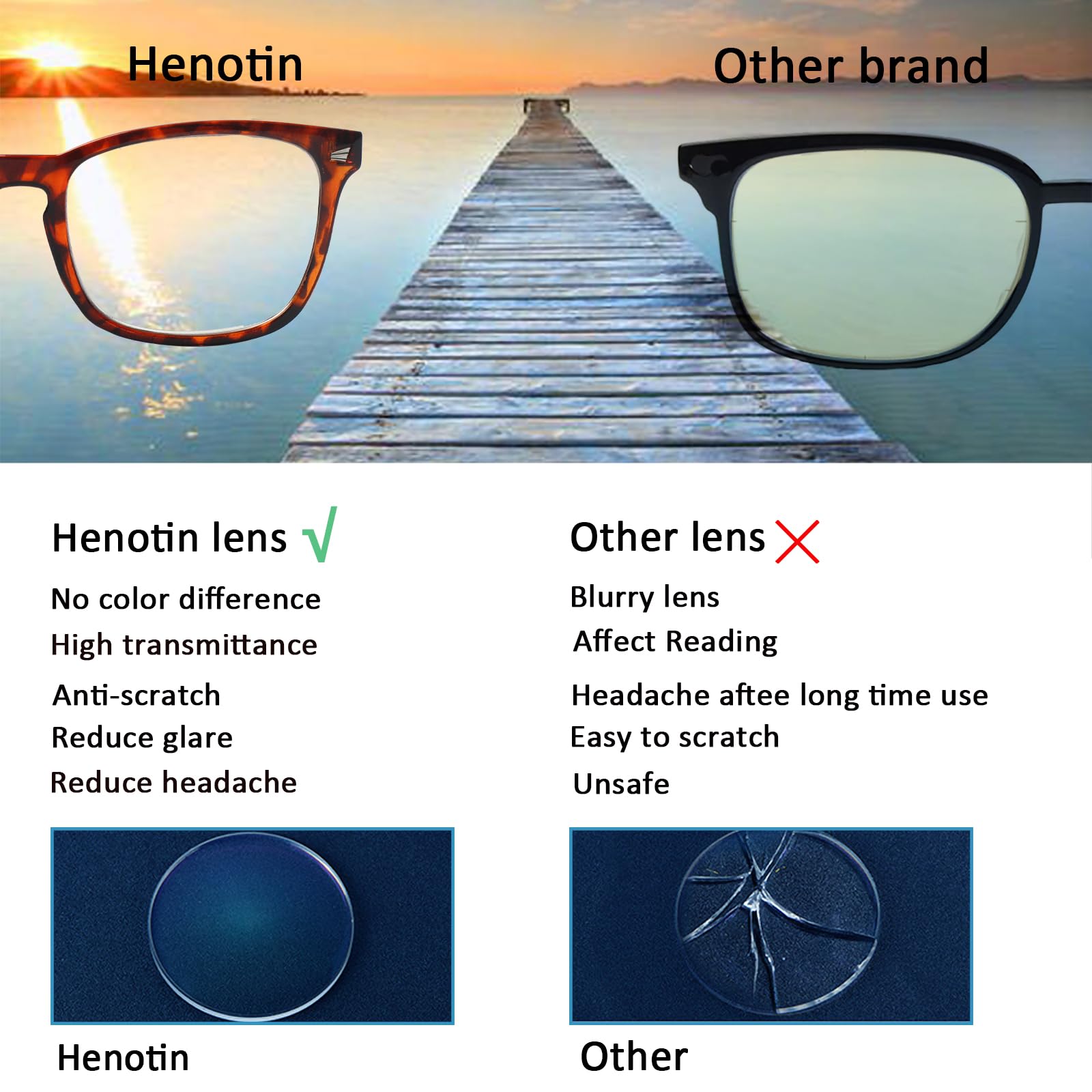 Henotin Paquete de 4 lentes de lectura con bloqueo de luz azul para mujeres y hombres, lectores de computadora con bisagra de resorte, antirayos UV, cuadrados, nerd