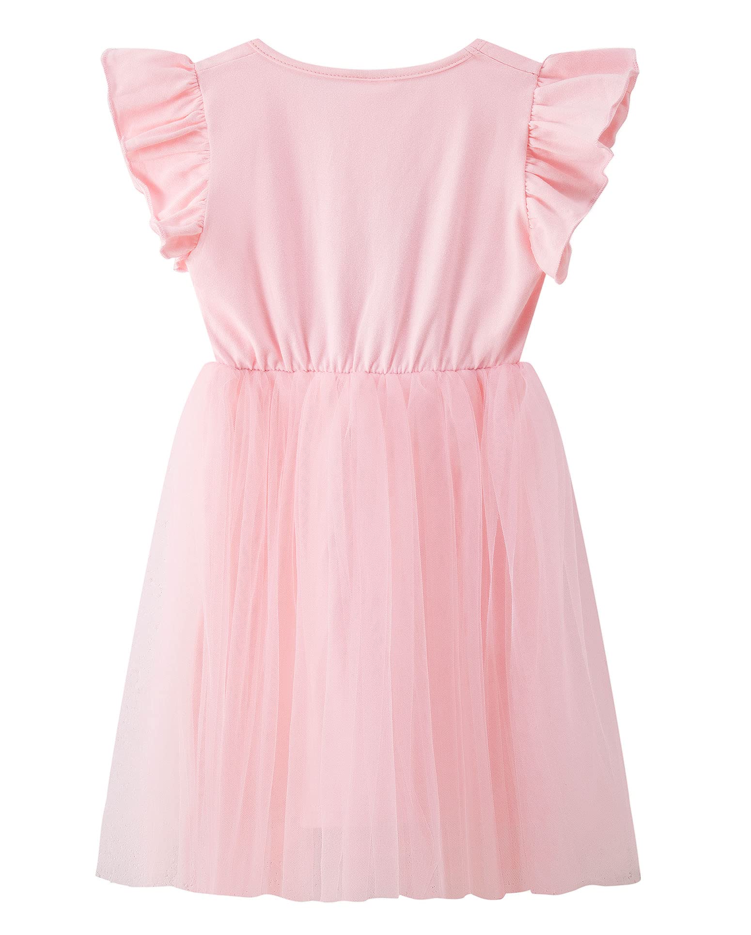 Vestido de verano sin mangas con volantes y tutú para niña pequeña | Vestido de verano para niñas, vestido de fiesta, casual, cuello redondo, arcoíris, color liso