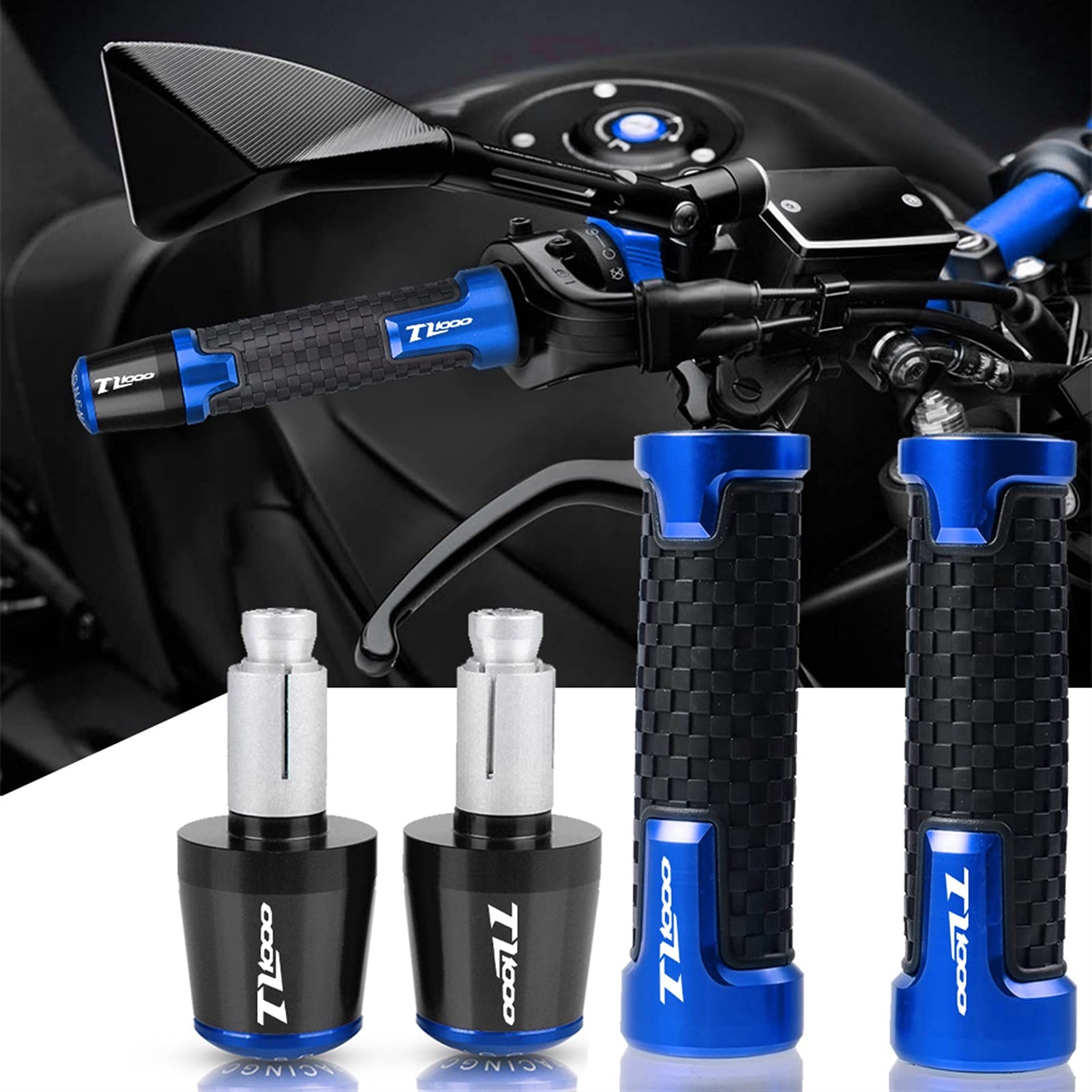 Embouts de guidon de moto pour Suzuki TL1000S/TL1000R toute l'année TL1000 R S TL 1000 R S 22 mm (couleur : 1)