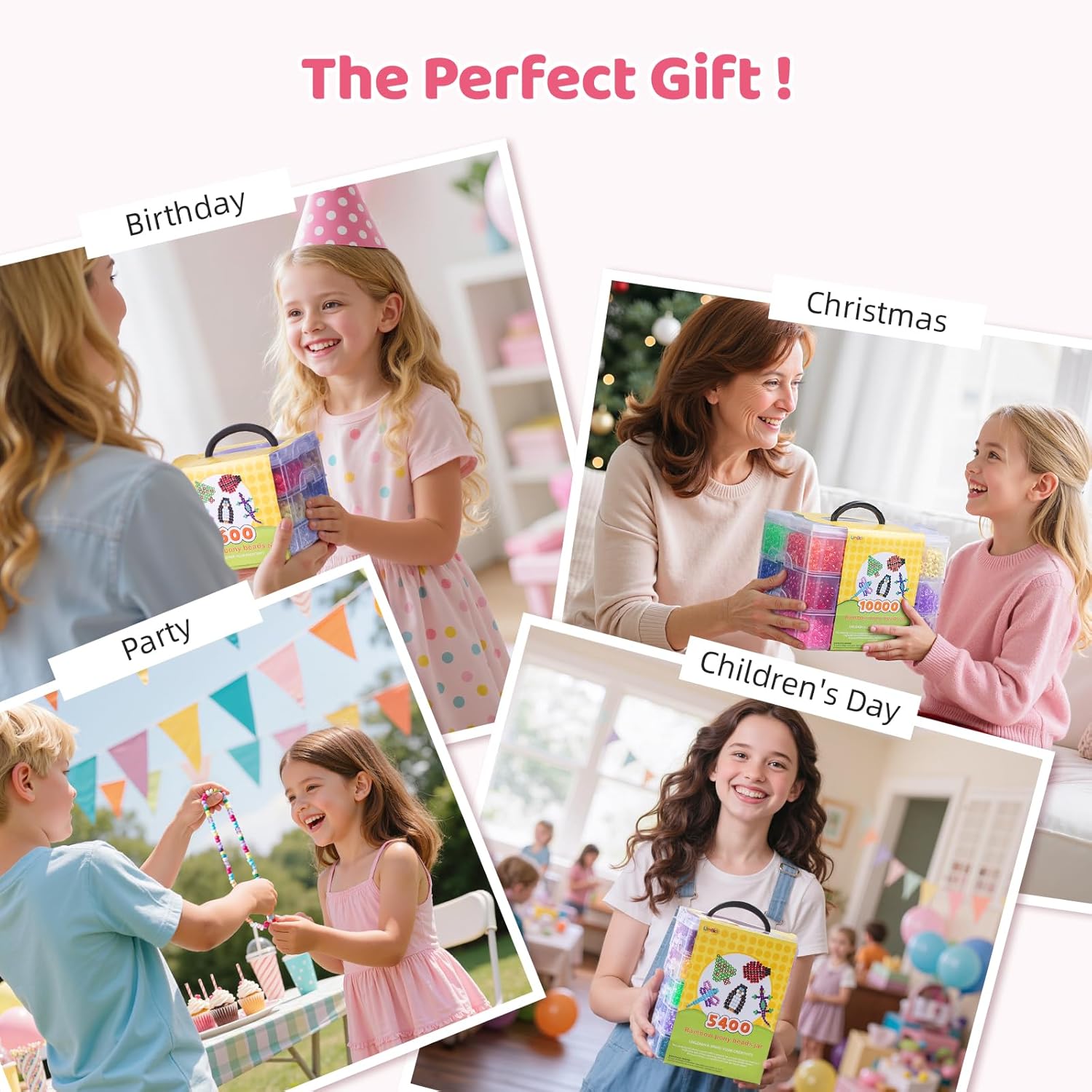 Umikk 10,000 Pcs Pony Beads, 30 Assorted Colored Beads for Bracelets Making Hair Braiding Kandi Friendship Bracelet Bead for Craft Jewelry Making Valentine's Day Romantic Gifts Christmas Gifts (Boxed) - Image 9