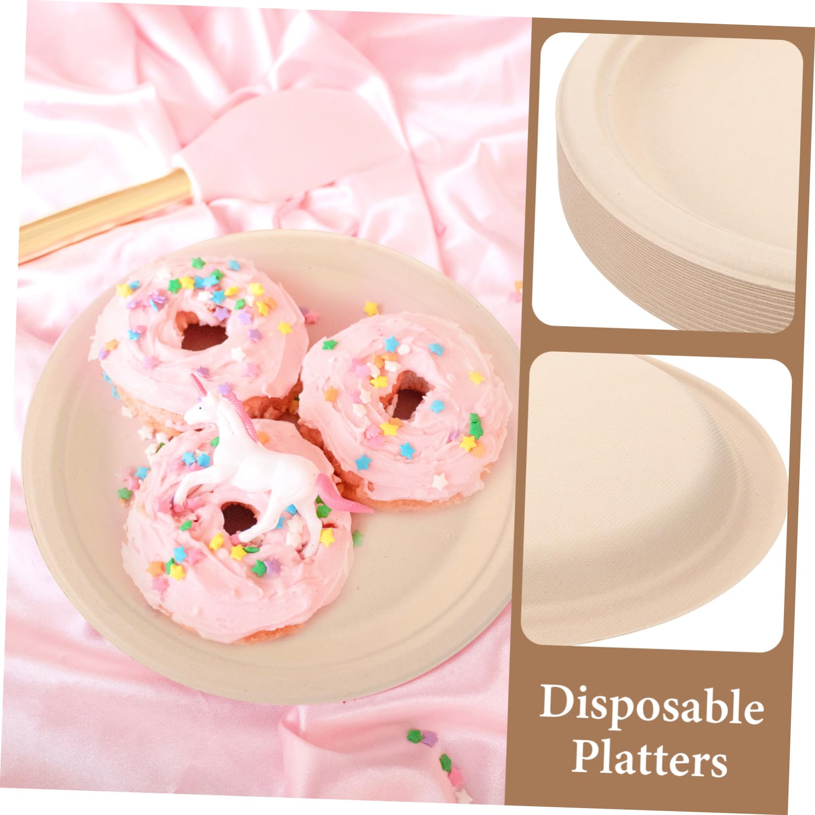 minkissy Piatti di Carta Resistenti, Comodi da Usare, 50 Pezzi, per Feste e Barbecue, Pratici Piatti da Dessert per Casa e Scuola