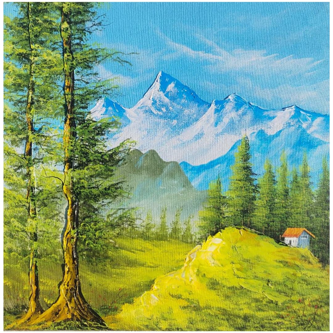 MDK-Nature Landscape, Acrylic On Canvas Painting, | Home & Wall D�cor | Original Handmade Texture Artwork | Size 15/15 Inch (Nature)-image-13