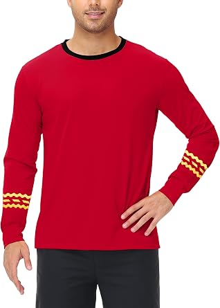 AOBUTE Mens Halloween Costume Long Sleeve Uniform Cosplay Casual Shirts