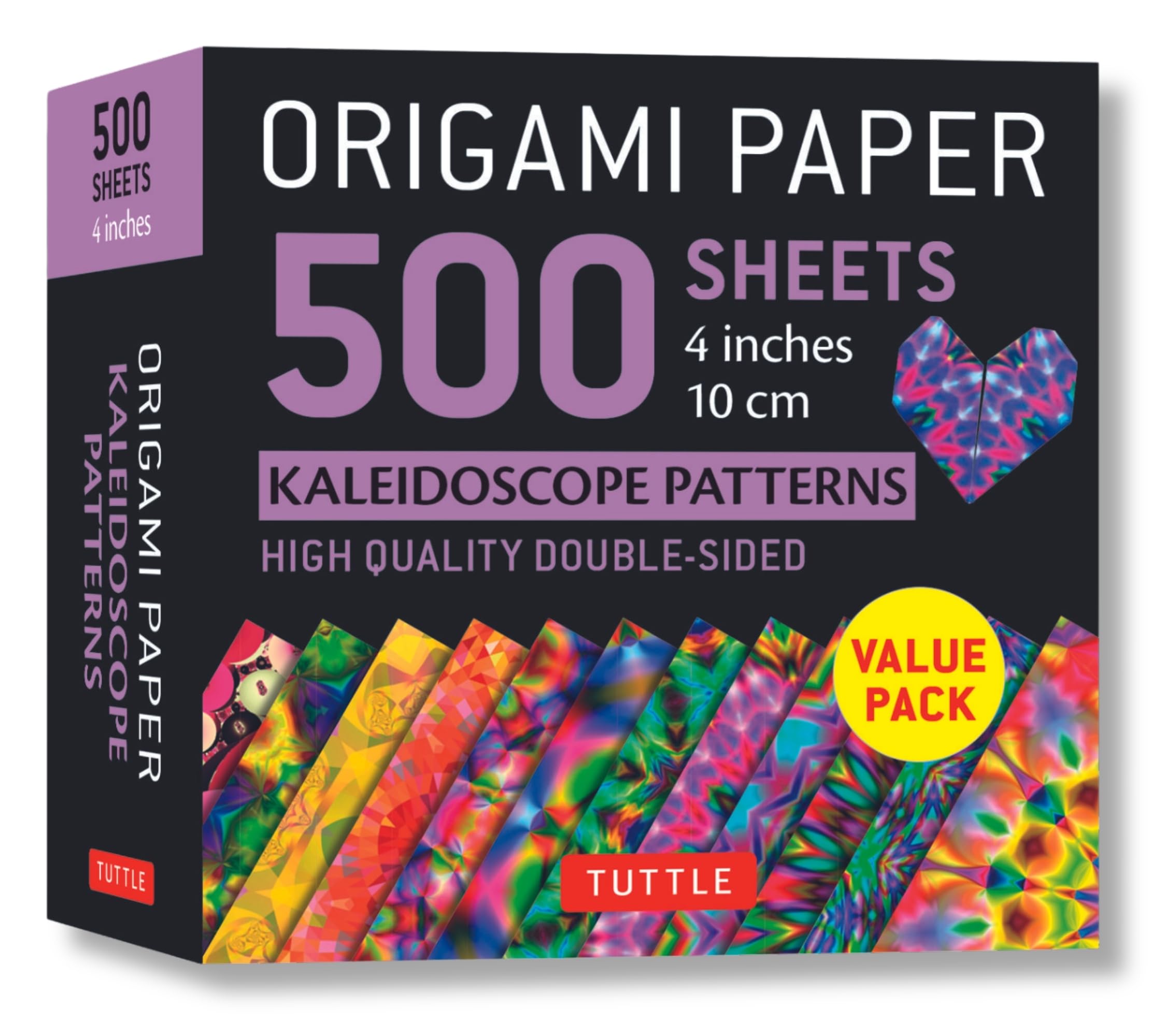 Origami Paper 500 sheets Kaleidoscope Patterns 4" (10 cm) : Tuttle Origami Paper: Double-Sided Origami Sheets Printed with 12 Different Colorful Patterns