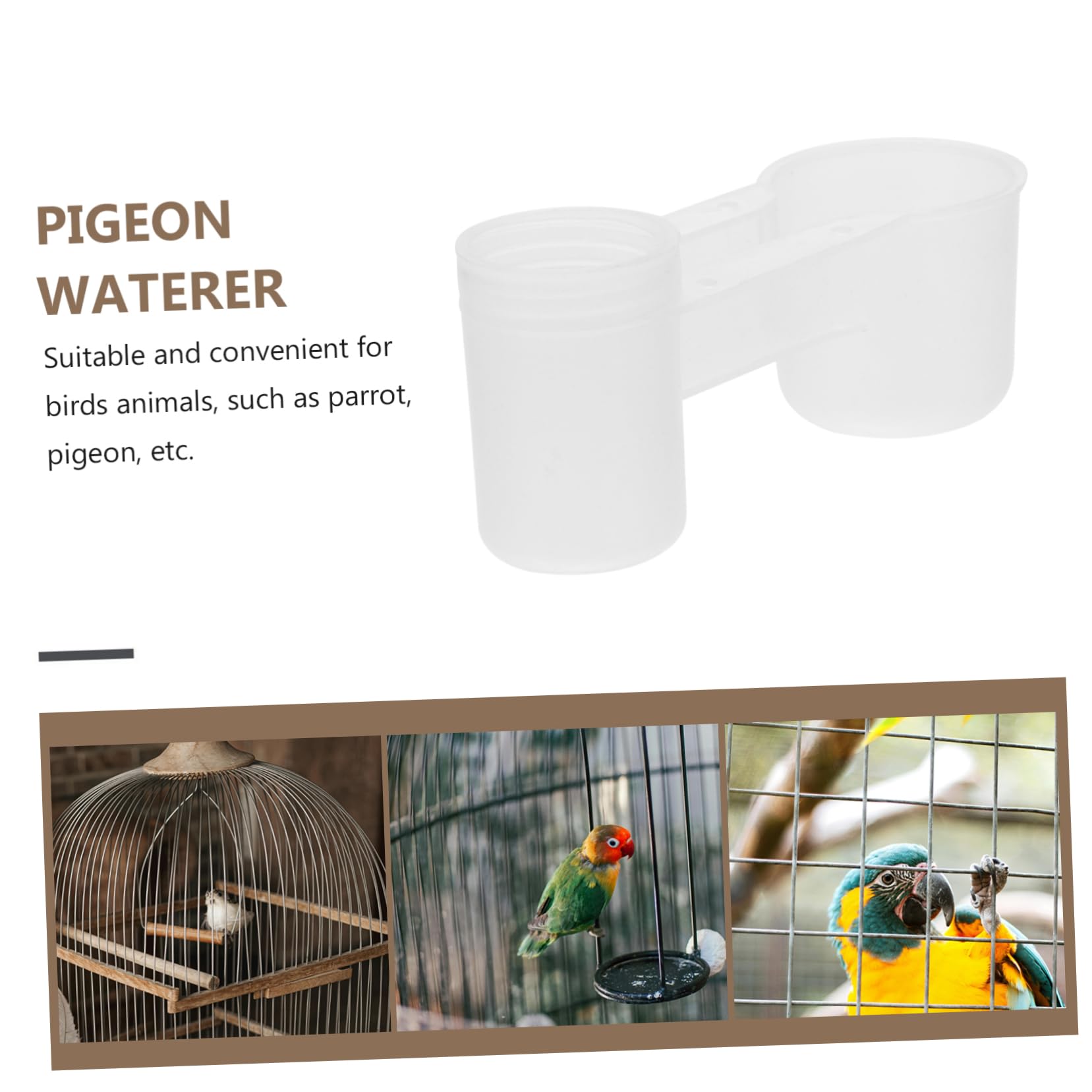 SUPVOX Distributore D'acqua per Uccelli 10 Pezzi Bianco in Plastica Doppia Uscita Facile da Pulire per Negozio di Animali e Zoo