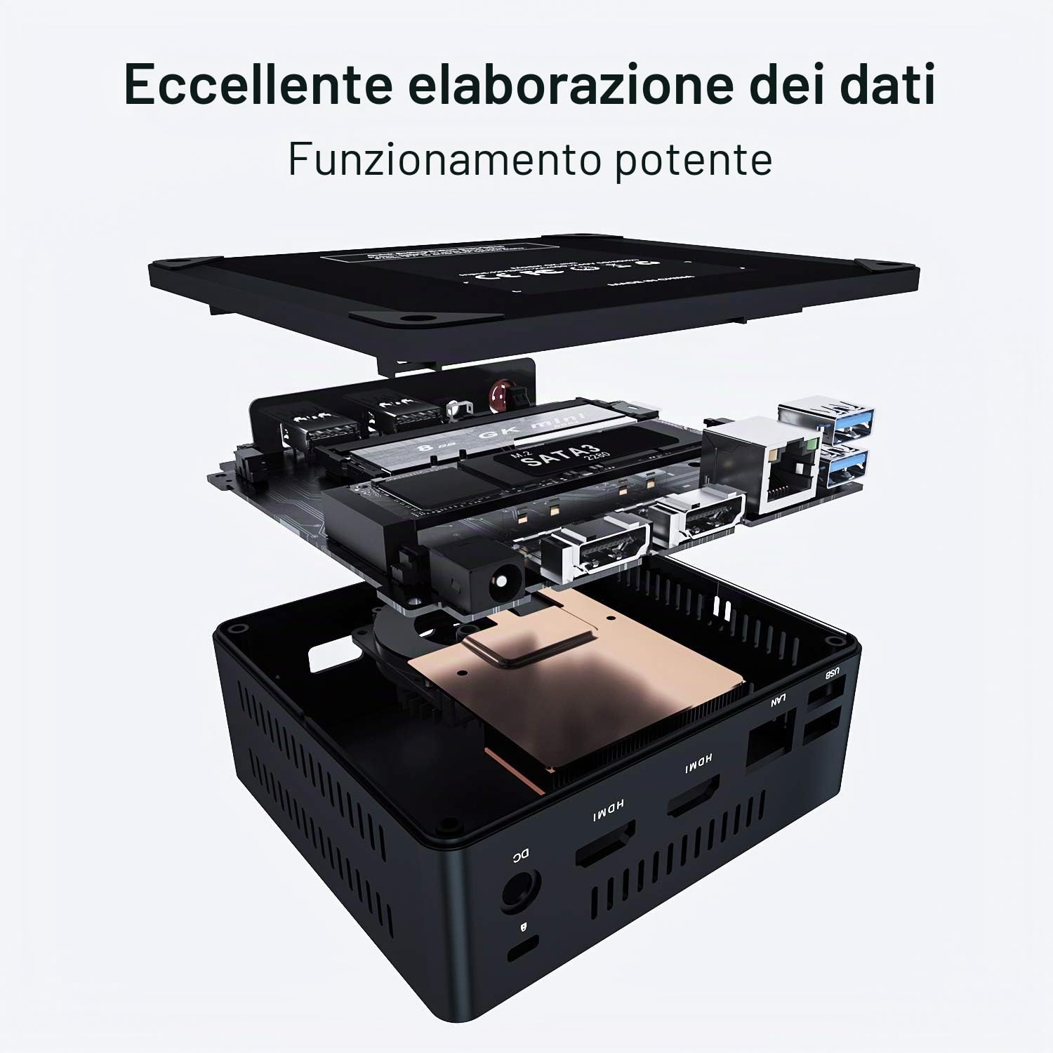 Mini PC Desktop Computer Windows10 Business Gaming Home Office 8GB RAM128G SSDCeleronJ4125 fino a 2.7GHz Processore Supporta 4K HDMI Dual WiFi 2.4G + 5.8G Ethernet 1000M USB 3.0X4 BT4.0