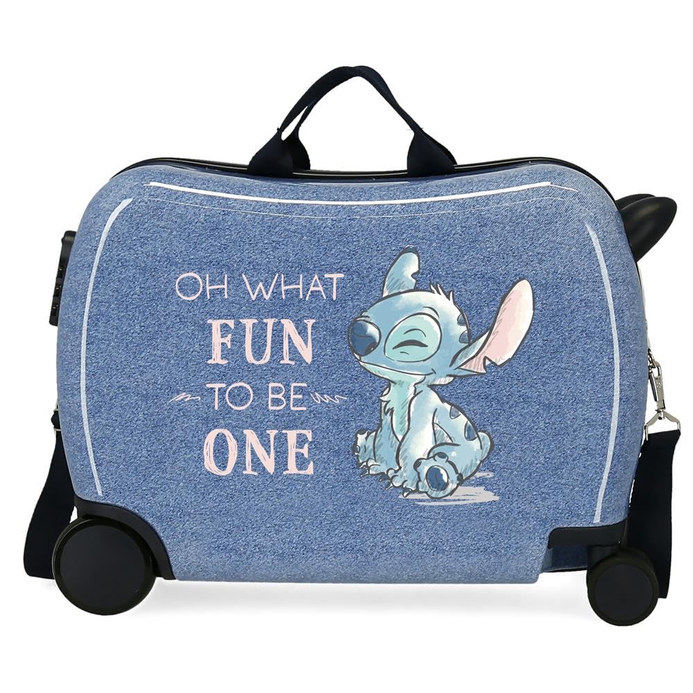 Disney Stich Dance it out Walizka dziecięca Niebieski 50x38x20 cms Sztywne ABS Zamknięcie kombinowane boczne 34L 1,8 kg 2 Koła Bagaż Ręcznie, niebieski, Talla única, walizka dziecięca