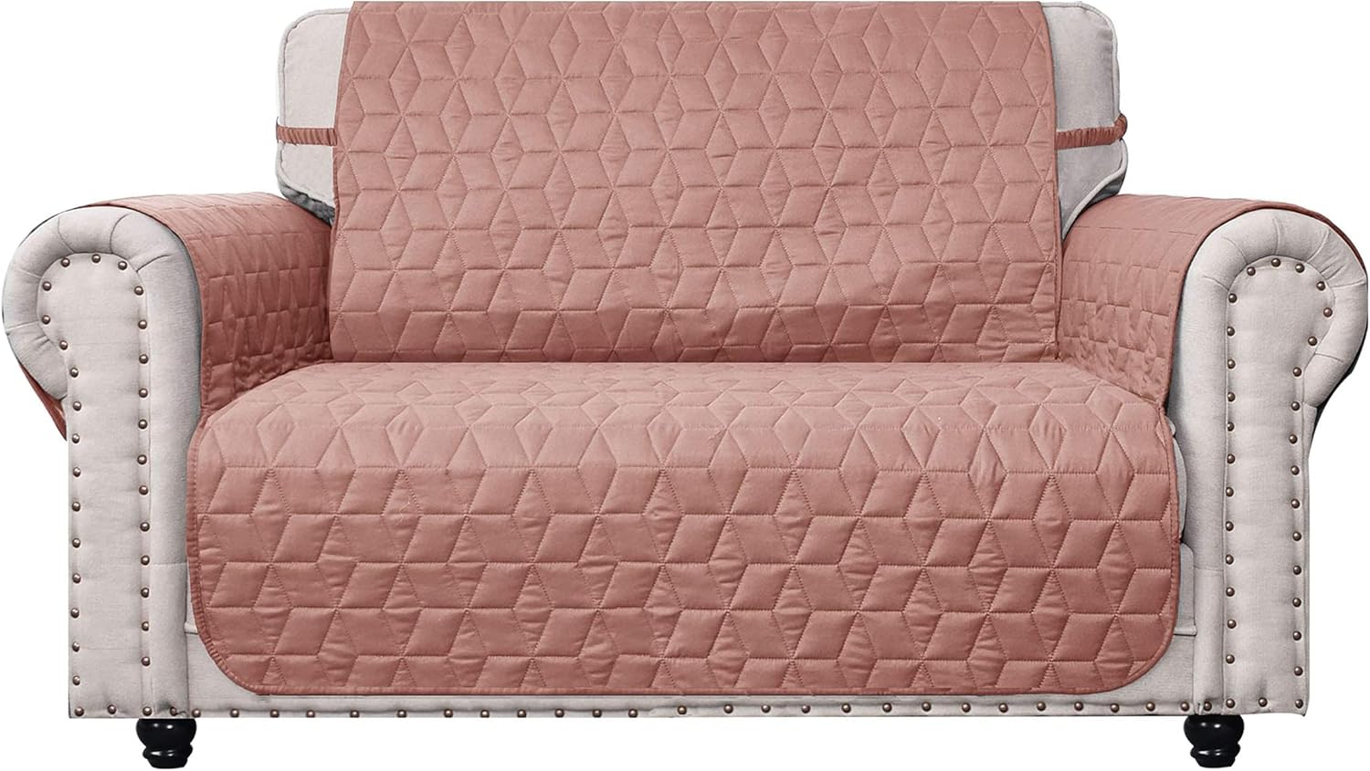 Ameritex Loveseat Cover Water-Resistant Quilted Furniture Protector with Back Nonslip Paws Slipcover for Dogs, Kids, Pets Loveseat Slipcover Stay in Place for Leather (Pink, 46'') Pink 46''