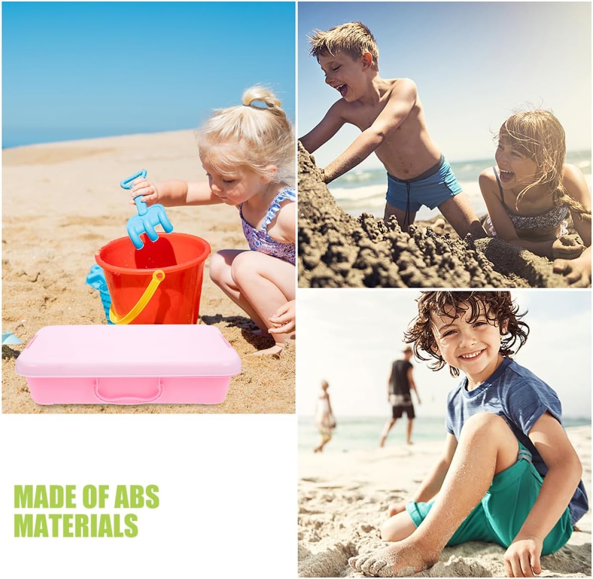 ULTECHNOVO Handheld Sandbox Storage Box for Fun Outdoor Organizer with Spacious Capacity Safe Material for Beach and Playtime Activities