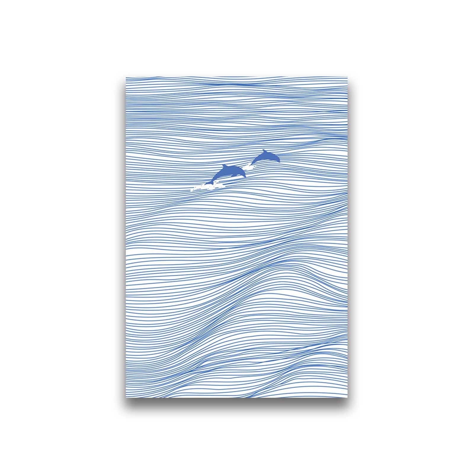 Graiting 1pc Waves Art Pictures Surfing Penguin Manta Dolphin Whale Prints Canvas Painting For Home Living Room Decoration(14,50x70cm)