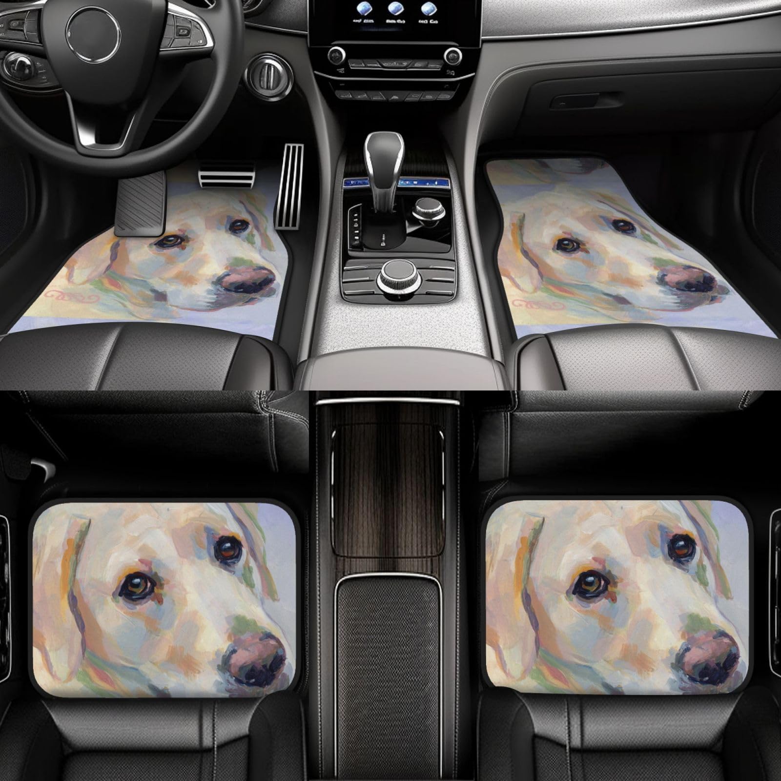 Süßer Labrador-Hund, 4er-Set Auto-Fußmatten, Neopren-Fußmatten für Fahrzeuge, rutschfeste Auto-Fußmatten, Autozubehör