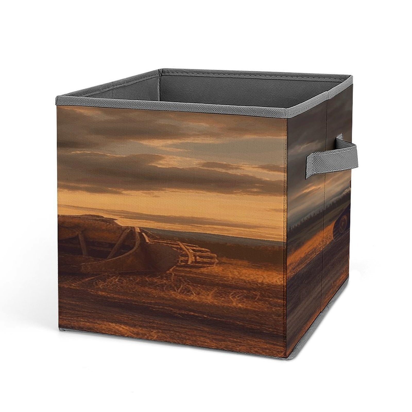 LZQPOEAS Bulldozer Evening Storage Bins with Handle Large Capacity Stackable Cube Storage Bins Sturdy Fabric Closet Organizers for Shelves Decorative Foldable Storage Boxes