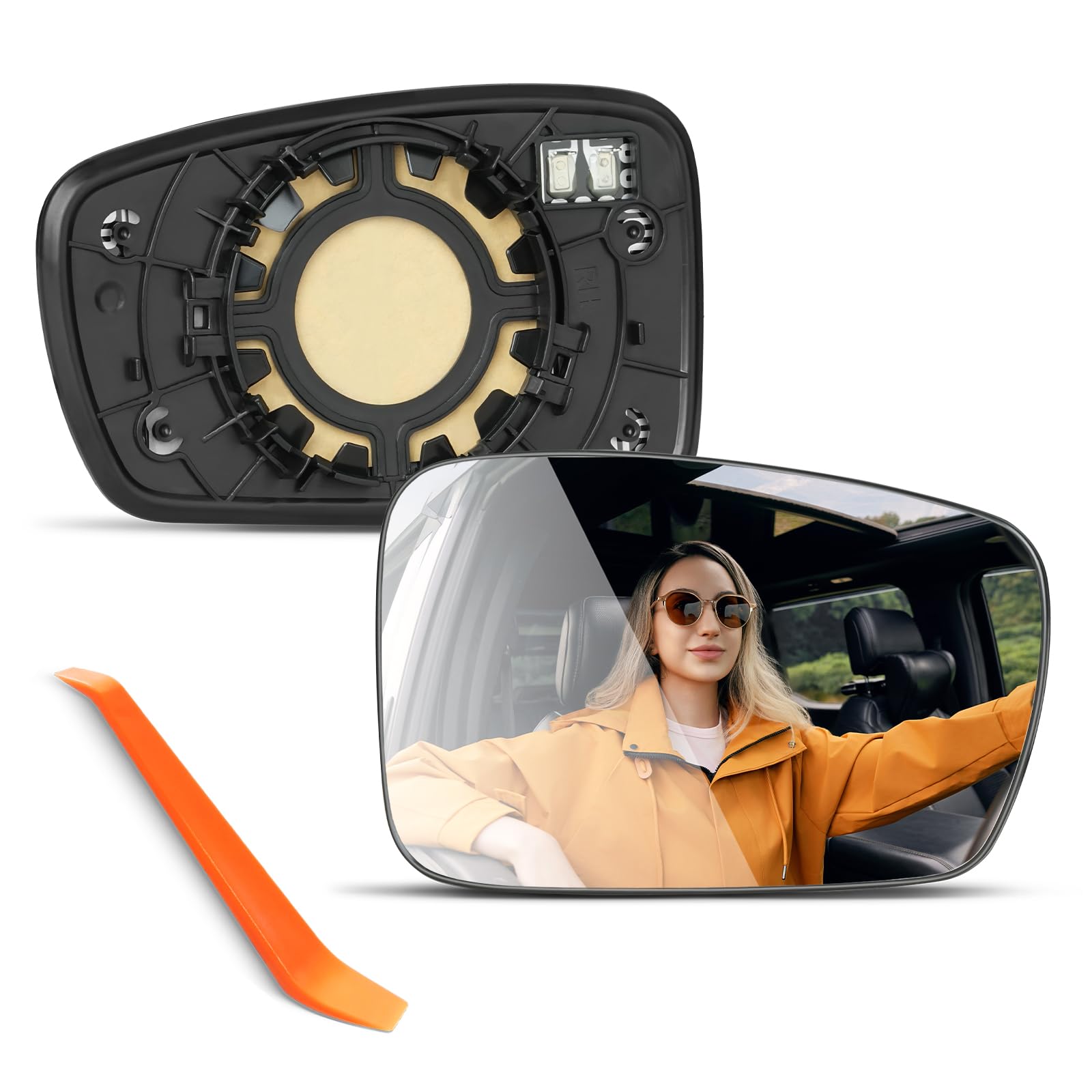 Compatible with Hyundai Sonata Passenger Side Mirror 2011 2012 2013 2014 - Right Side View Mirror Replacement Glass with Power Heated and Backing