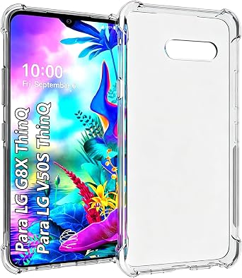USTIYA Case for LG G8X ThinQ/LG V50S ThinQ Case Clear TPU Four Corners Protective Cover Transparent Soft funda