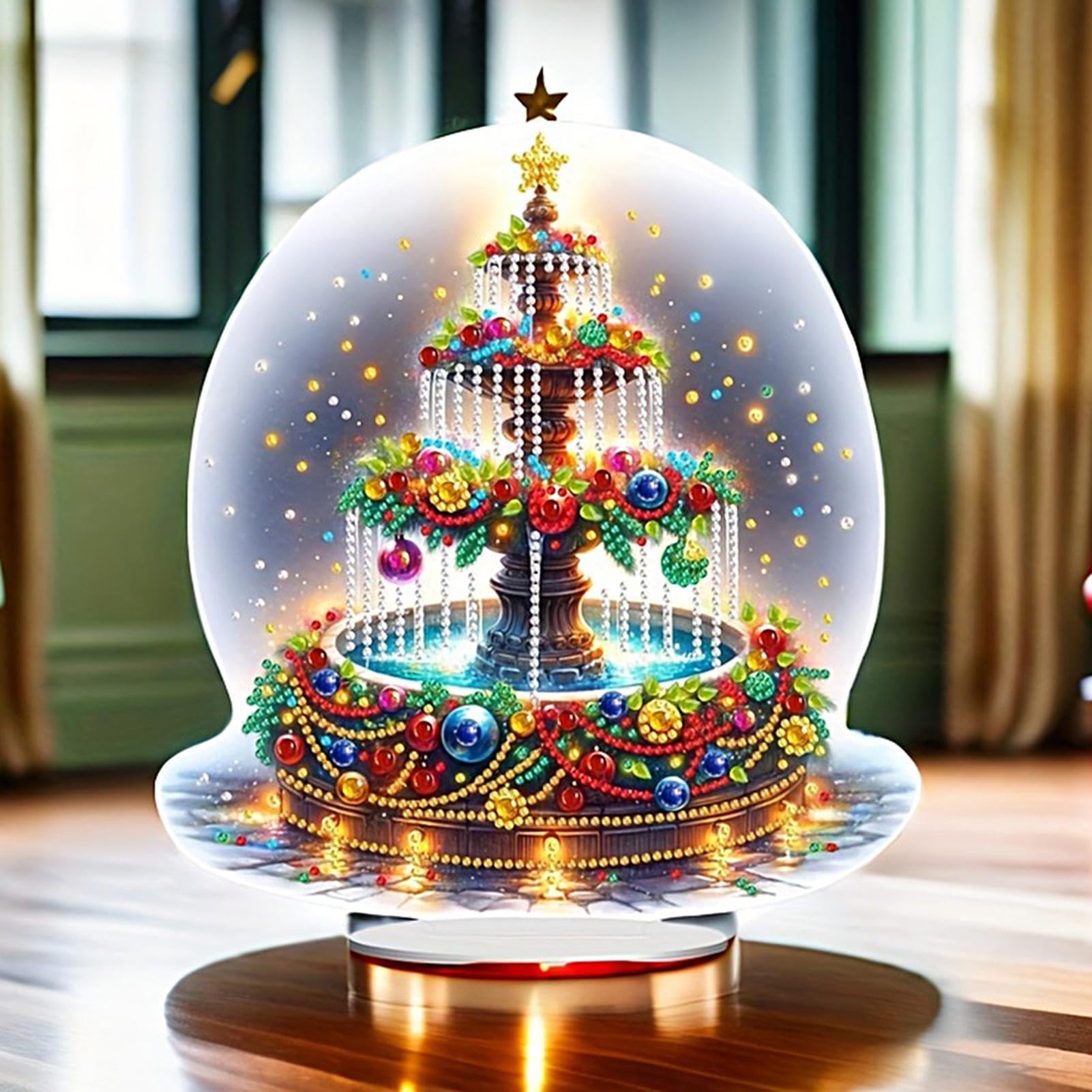 Genérico de escritorio con pintura de gemas, kit de pintura artística con | gemas de mesa - de colocación de escritorio con diamantes de imitación con tema navideño - Arte de diamantes de imitac