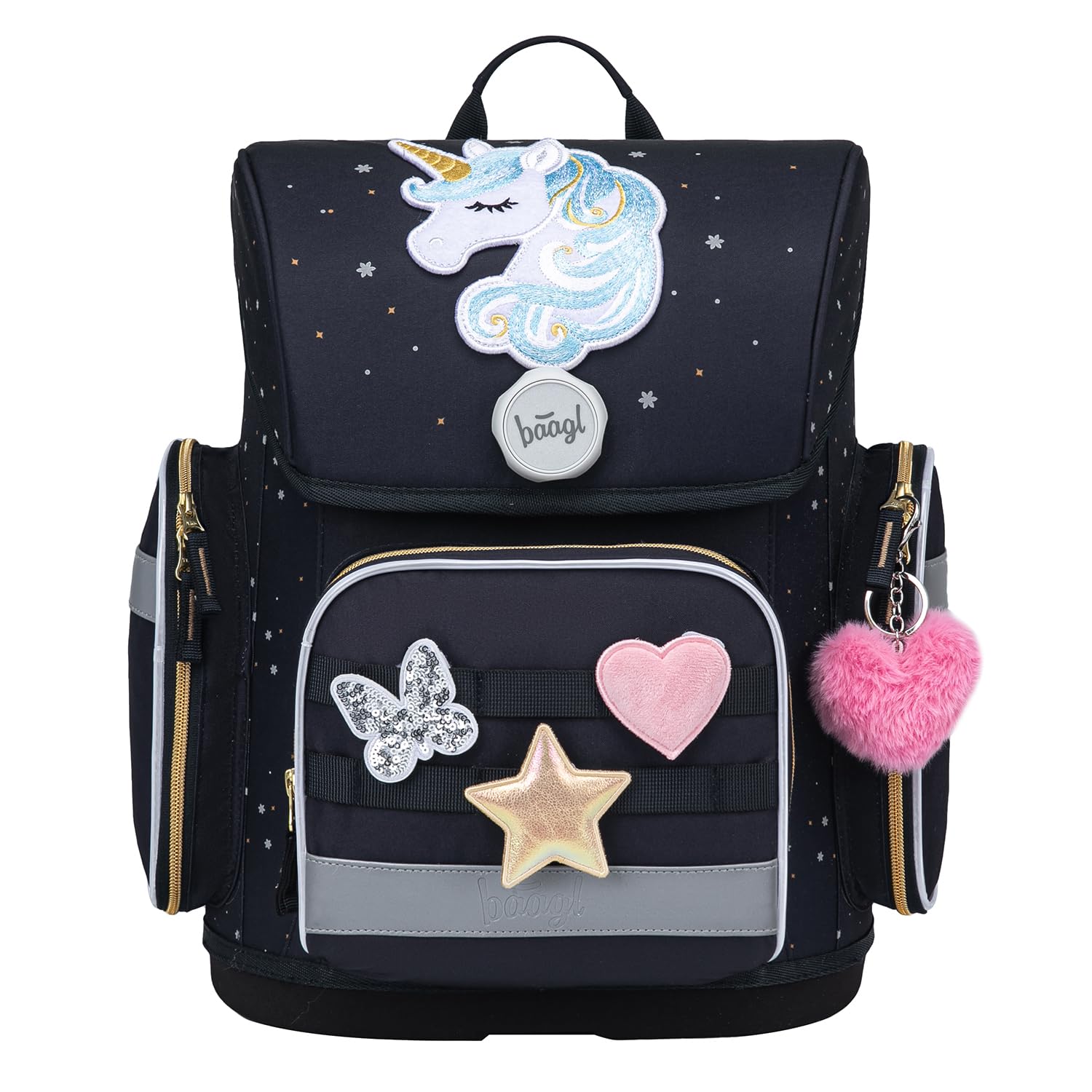 Baagl Mochila escolar para niños y niñas para 1ª clase (o 2ª clase), mochila escolar Ergo para niños y niñas, mochila escolar ligera con correa para el pecho
