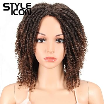 Style Icon 6" Short Dreadlock Wig Twist Wigs for Black Women Short Curly Synthetic Wigs 6", TT1B/30