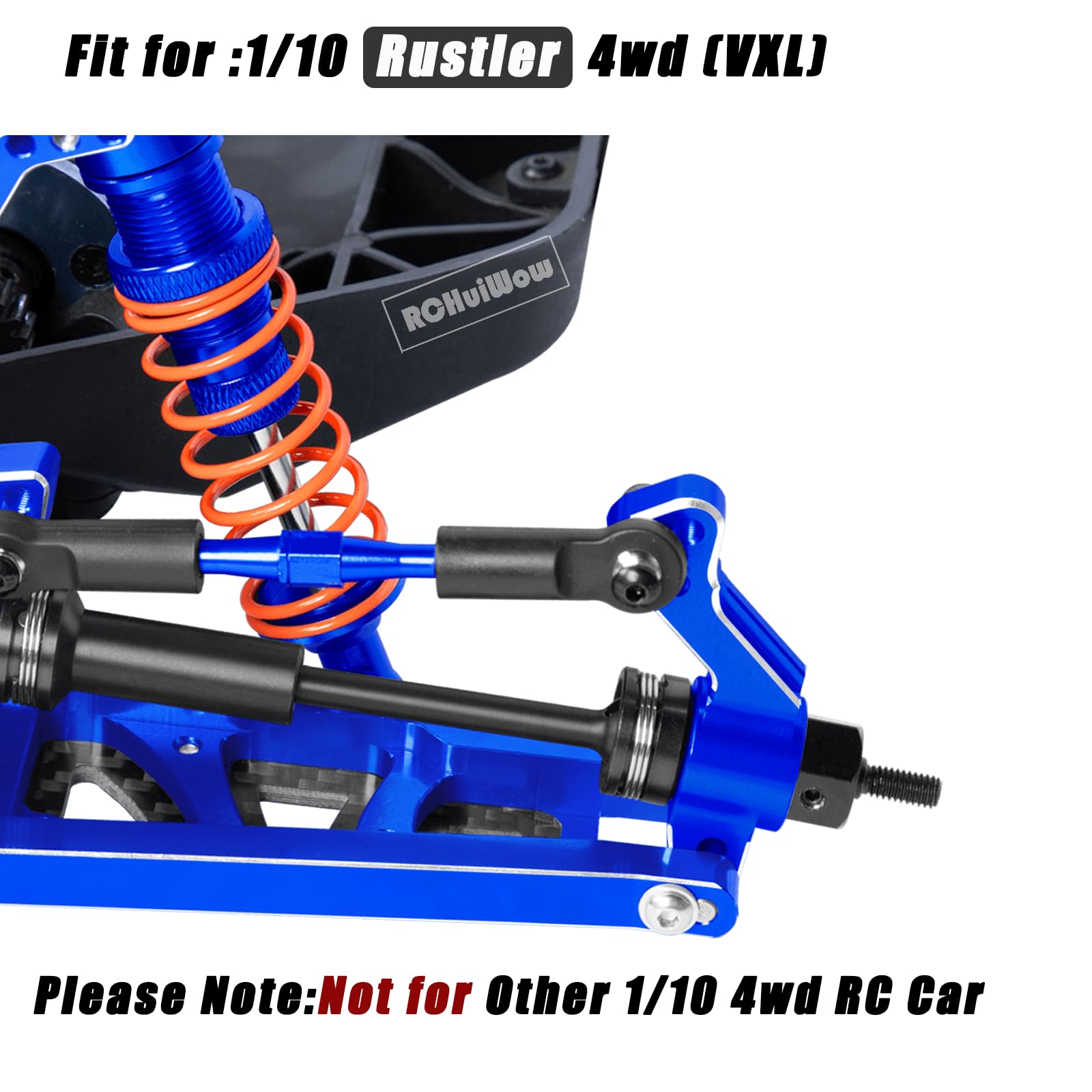 RCHuiWow RC Upgrades Part for 1/10 Rustler 4x4/Rustler 4x4 VXL 4WD,Driveshaft,Suspension Arms,Steering Blocks,Caster Block,Rear Stub Axle Carriers,Shock Towers,Steering Block,Navy Blue