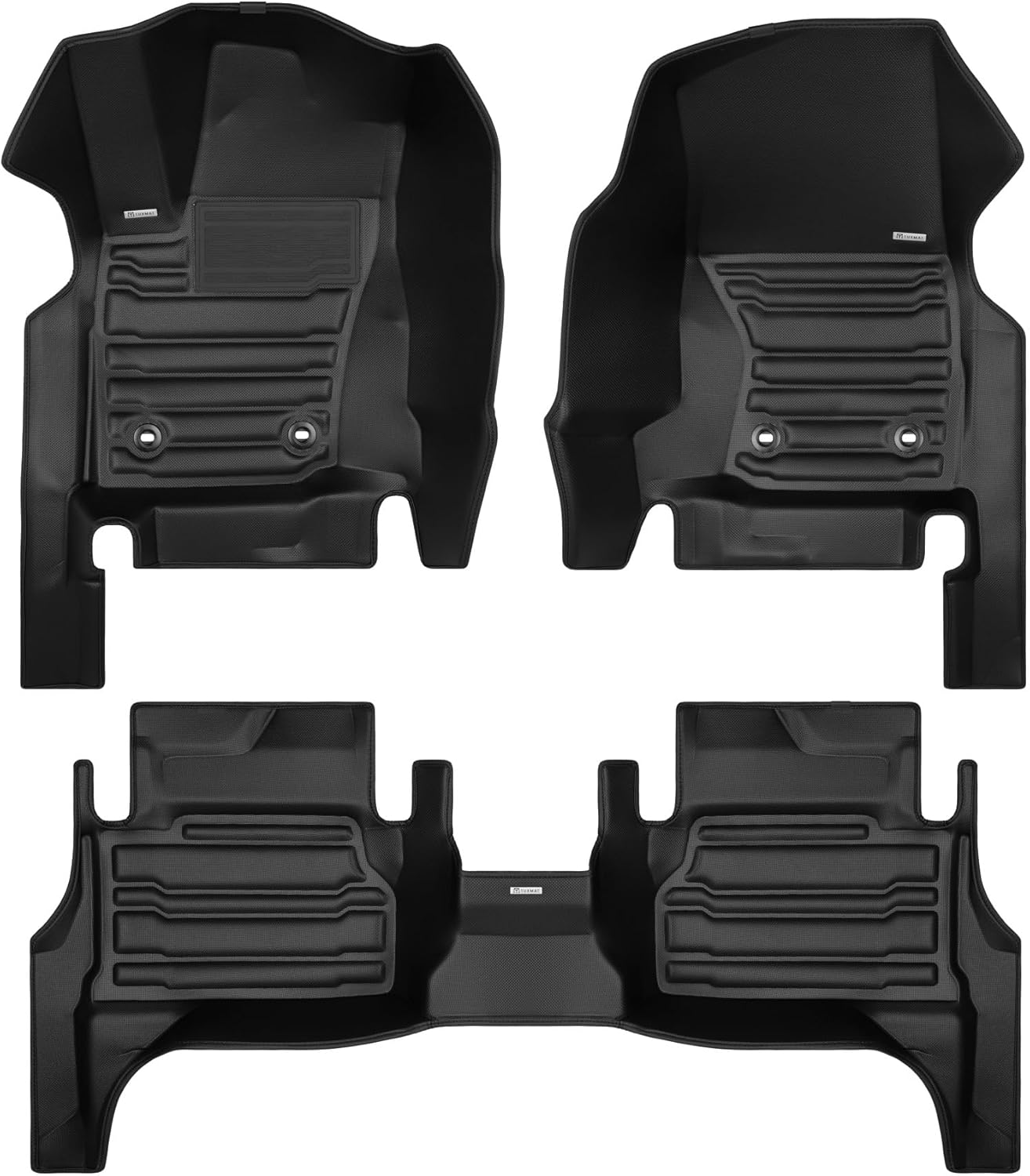 TuxMat - for Toyota Tacoma Hybrid 2024-2026 Models - Custom Car Mats - Maximum Coverage, All Weather, Laser Measured - This Full Set Includes 1st and 2nd Rows