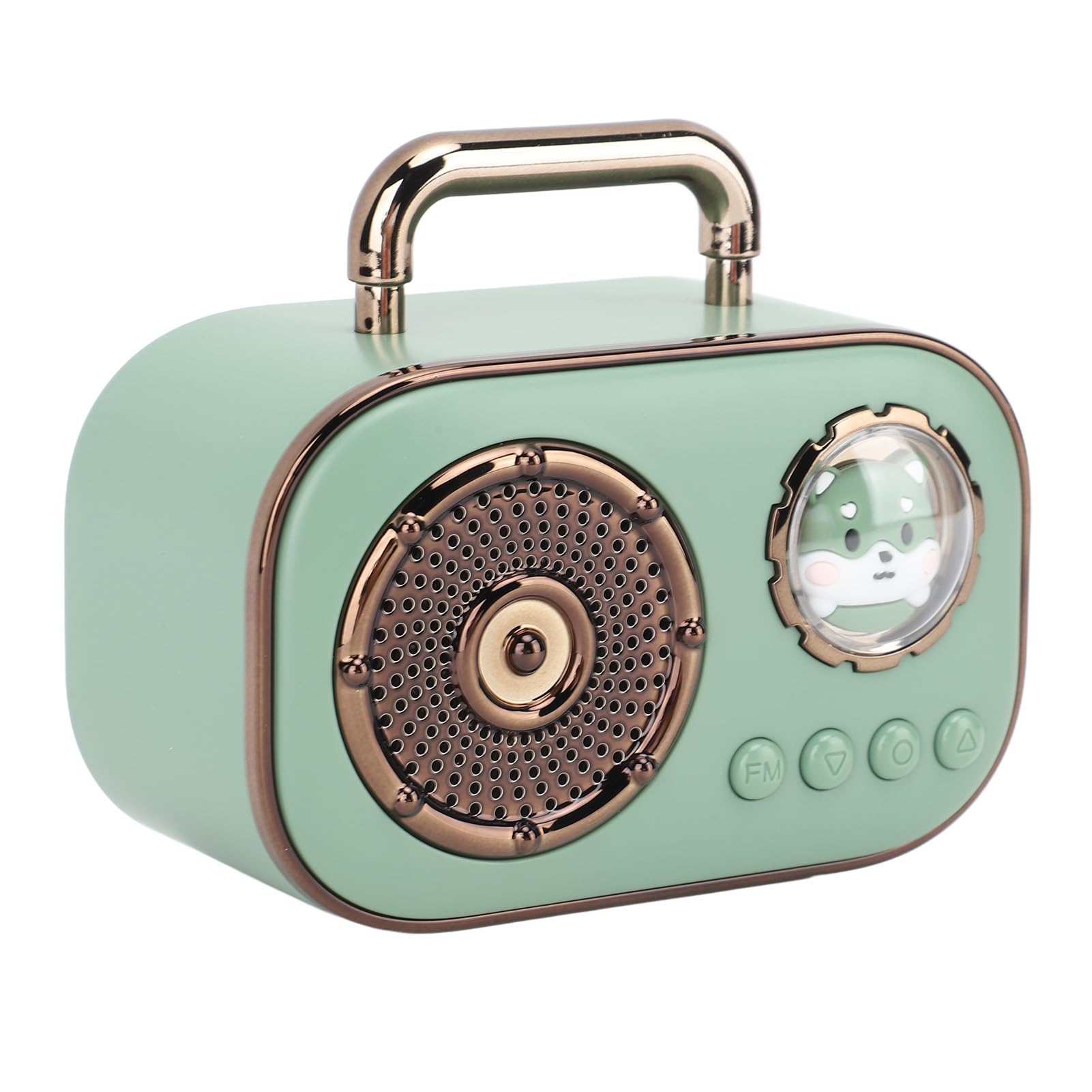 Mini Speaker USB Portable Cartoon Shape Subwoofer Fun Pet Style Multiple Modes Compact 5.3 Connection (Green)