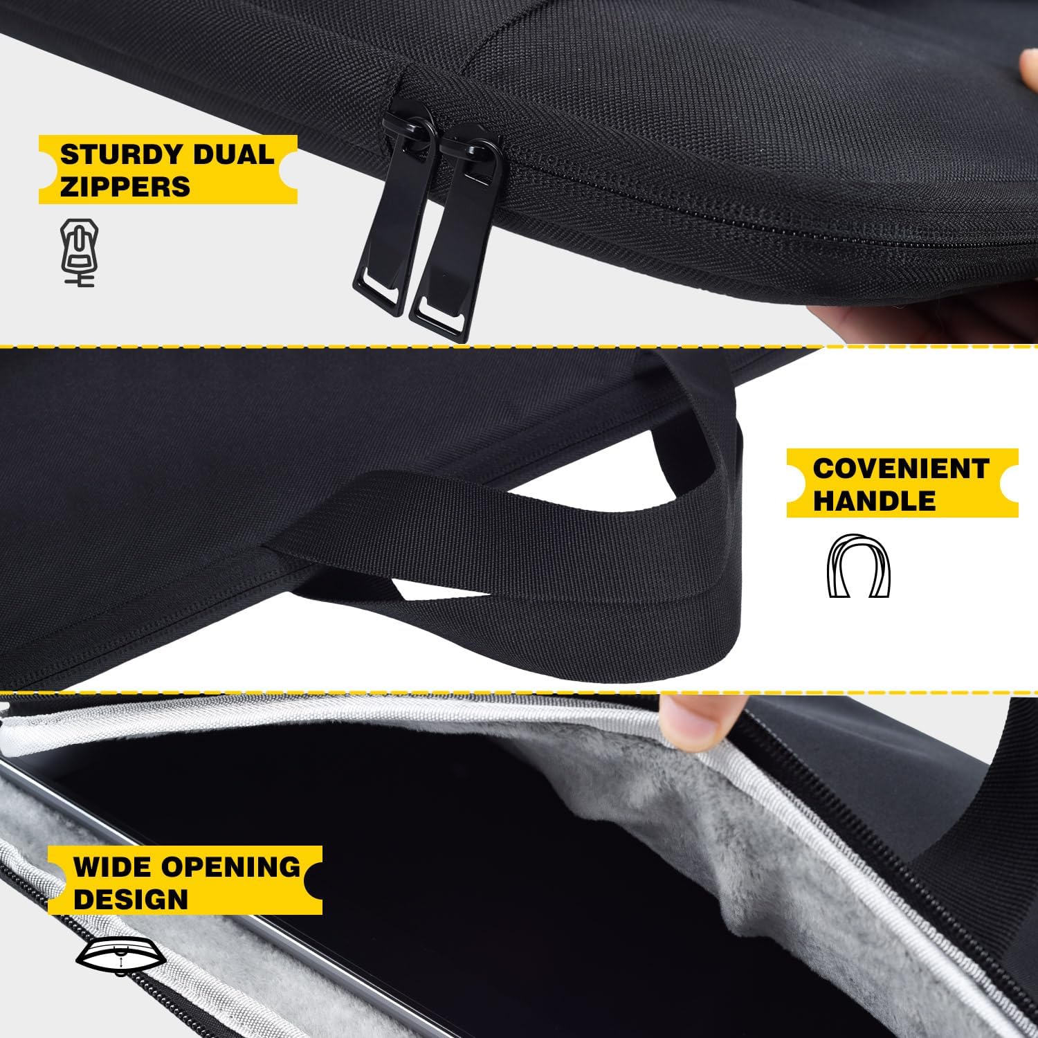 24 Inch Portable Monitor Case, Protective Carrying Sleeve for 23.8-24 inch Portable Monitors InnoView 23.8"/ASUS ZenScreen 24"/ViewSonic TD2423D 24 Inch Portables Monitor Case Bag, Black - Image 5