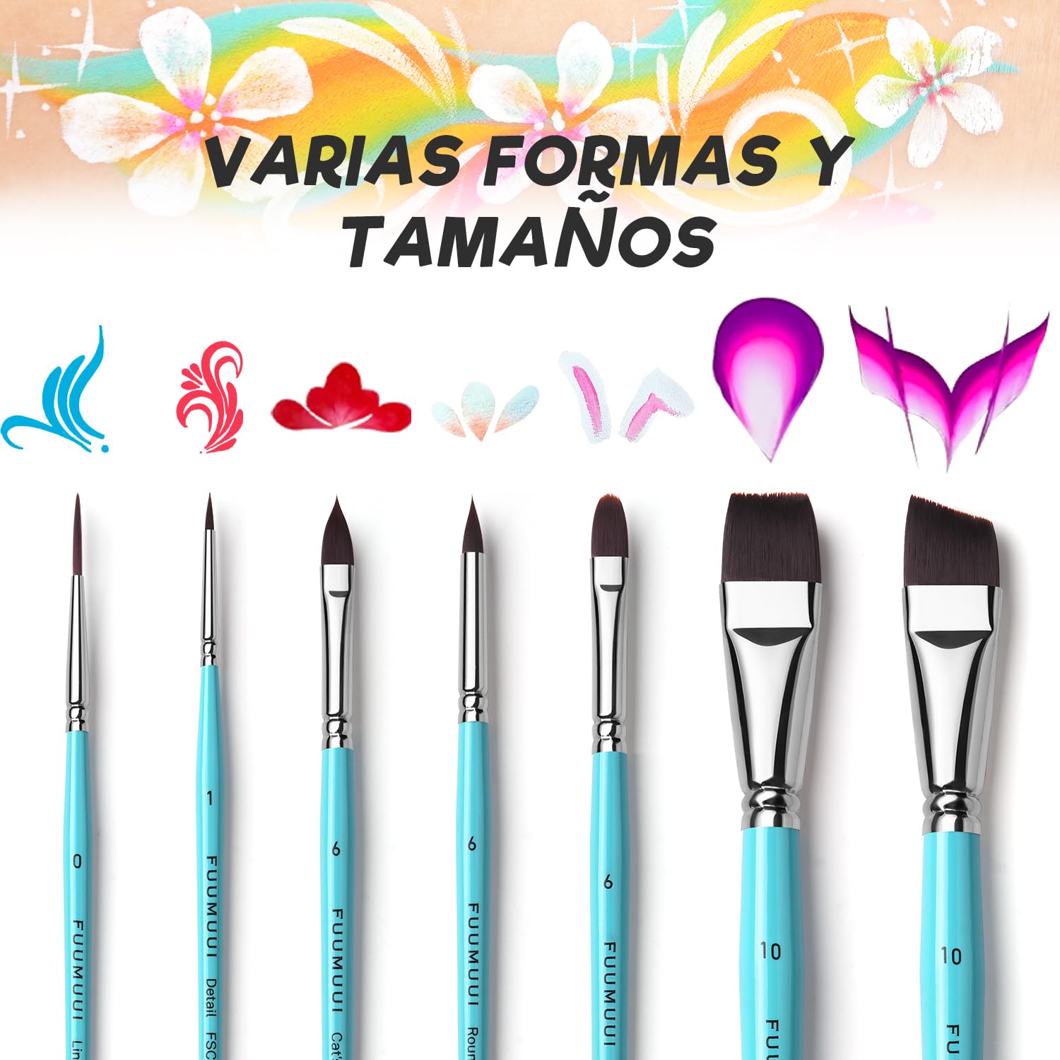 Pinceles Maquillaje para Niños - 7 Piezas Pinceles Profesionales de Pelo Sintético para Pintura Facial, Maquillaje Teatral, Carnaval, Maquillaje Niños Halloween I Pincel Maquillaje Infantil