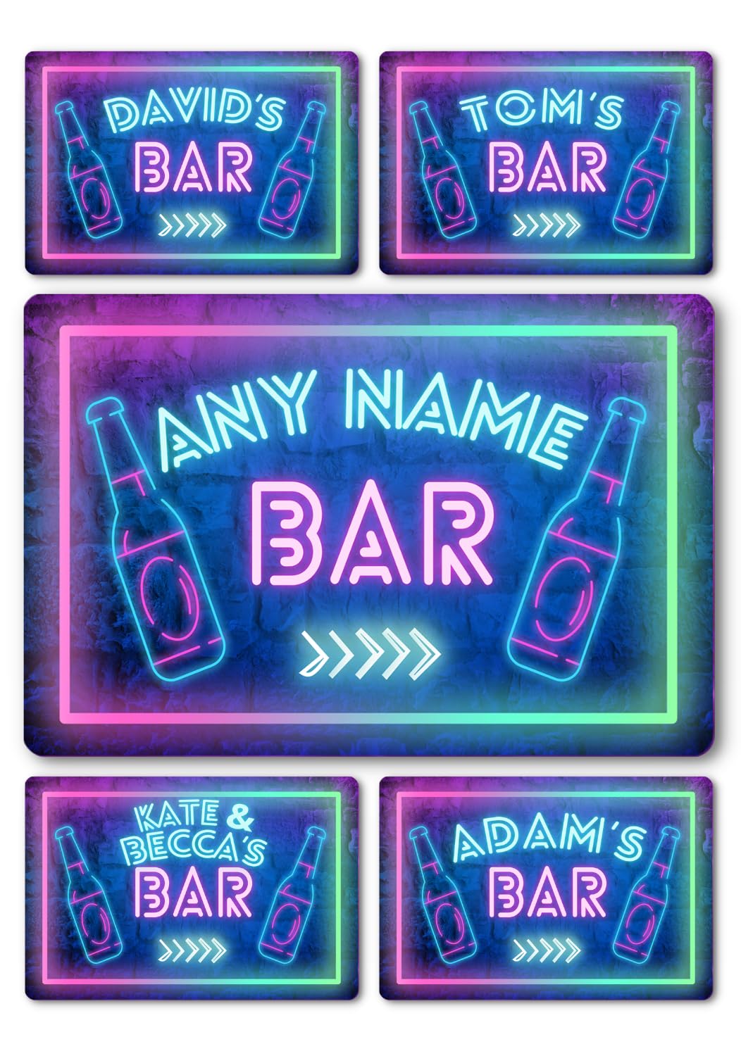 Custom Bar Sign - Personalised Metal Plaque for Home Bar, Pub Wall Art Man Cave Decor, Cocktail Bar, Drinks Parties (Man Cave)