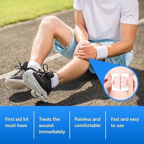 Miniatura 3 de Longmed Cierre de heridas de emergencia, 4 vendajes con cremallera, sin dolor, suturas con cremallera, reparación de laceración sin puntadas,