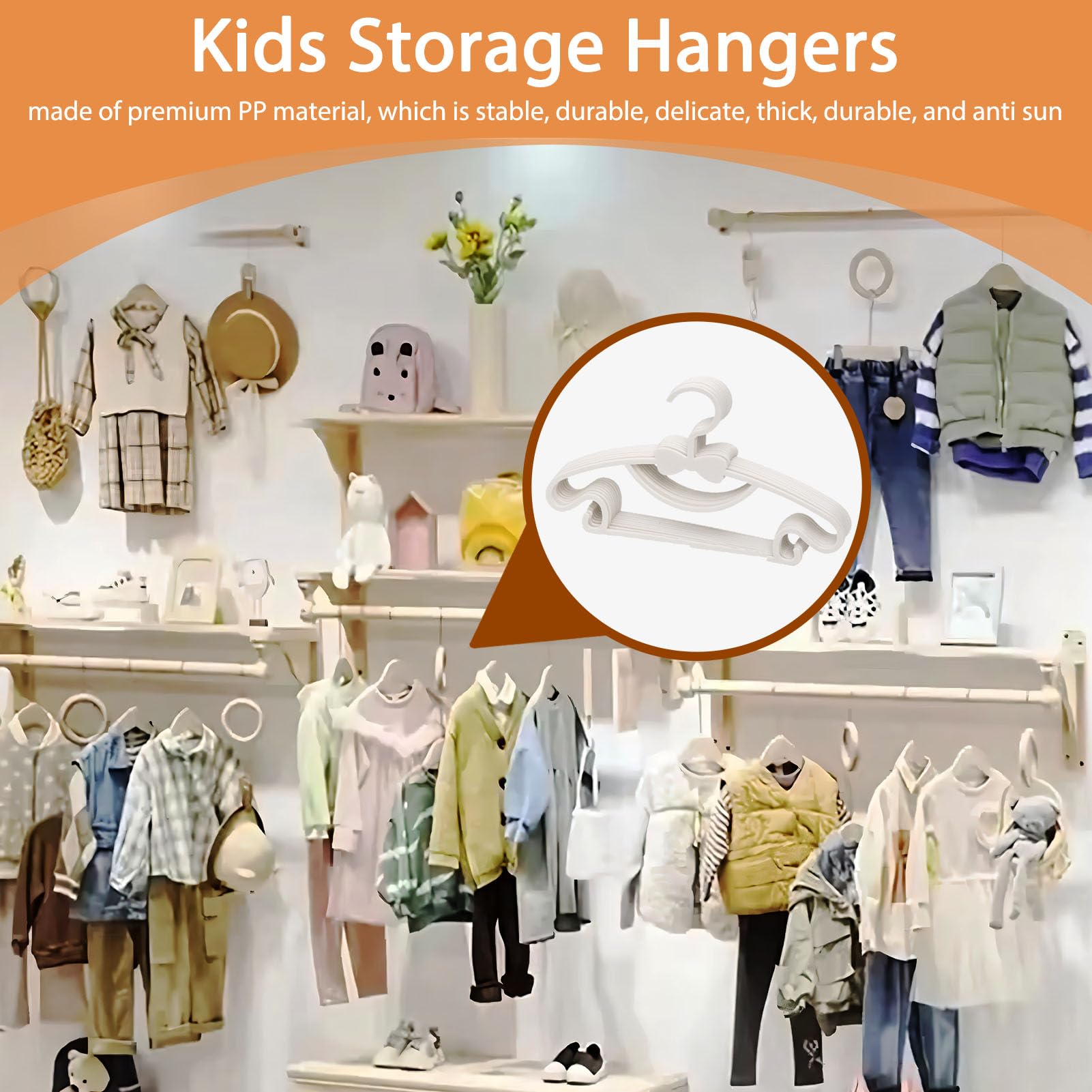 Kids Plastic Hangers, 11 Inch Kids Plastic Hangers Pink,Baby Clothes Hangers for Closet 10 Packs Non Slip Toddler Hangers Thicken Bow Knot Coat Drying Hanger for Toddler Baby (White)