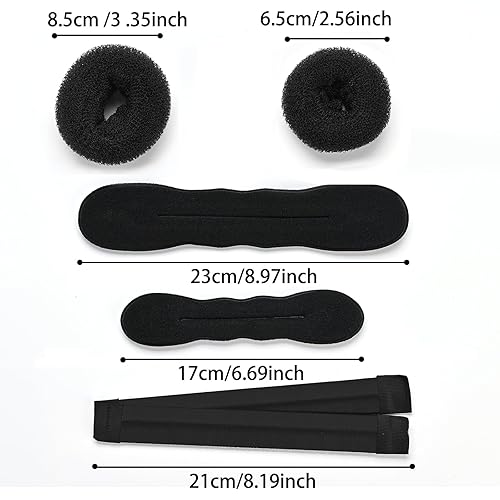 Miniatura 9 de Juego de 31 piezas para hacer moños para el cabello, juego de accesorios de peinado más completo (marrón)