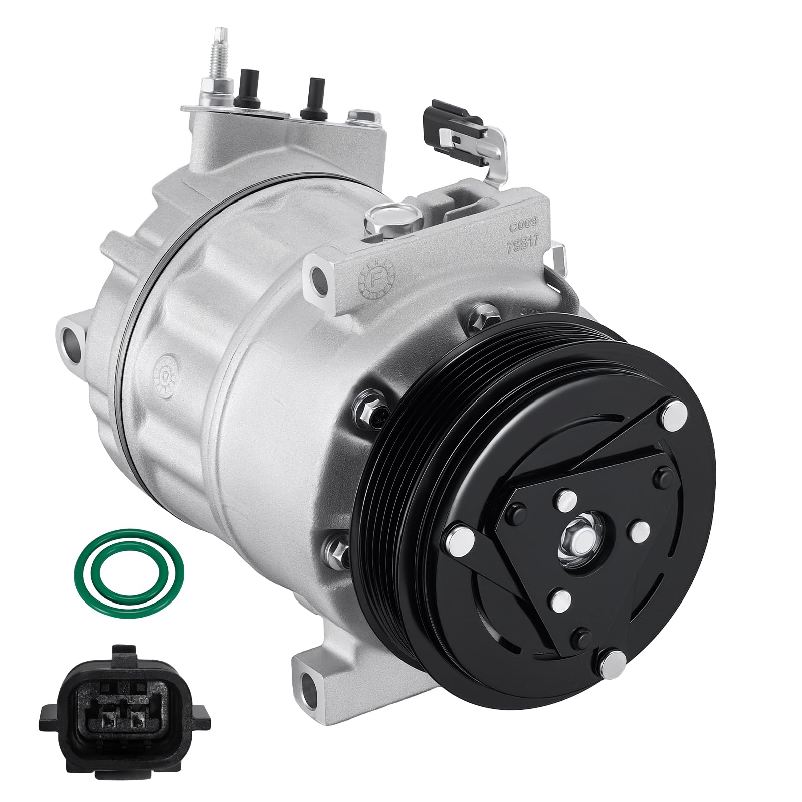 BDFHYK 68662 Air Conditioning AC Compressor with Clutch Compatible with Nissan Sentra 2007 2008 2009 2010 2011 2012 2.0L l4, Gas, Replaces 140319, 2011572, 92600ZE80A