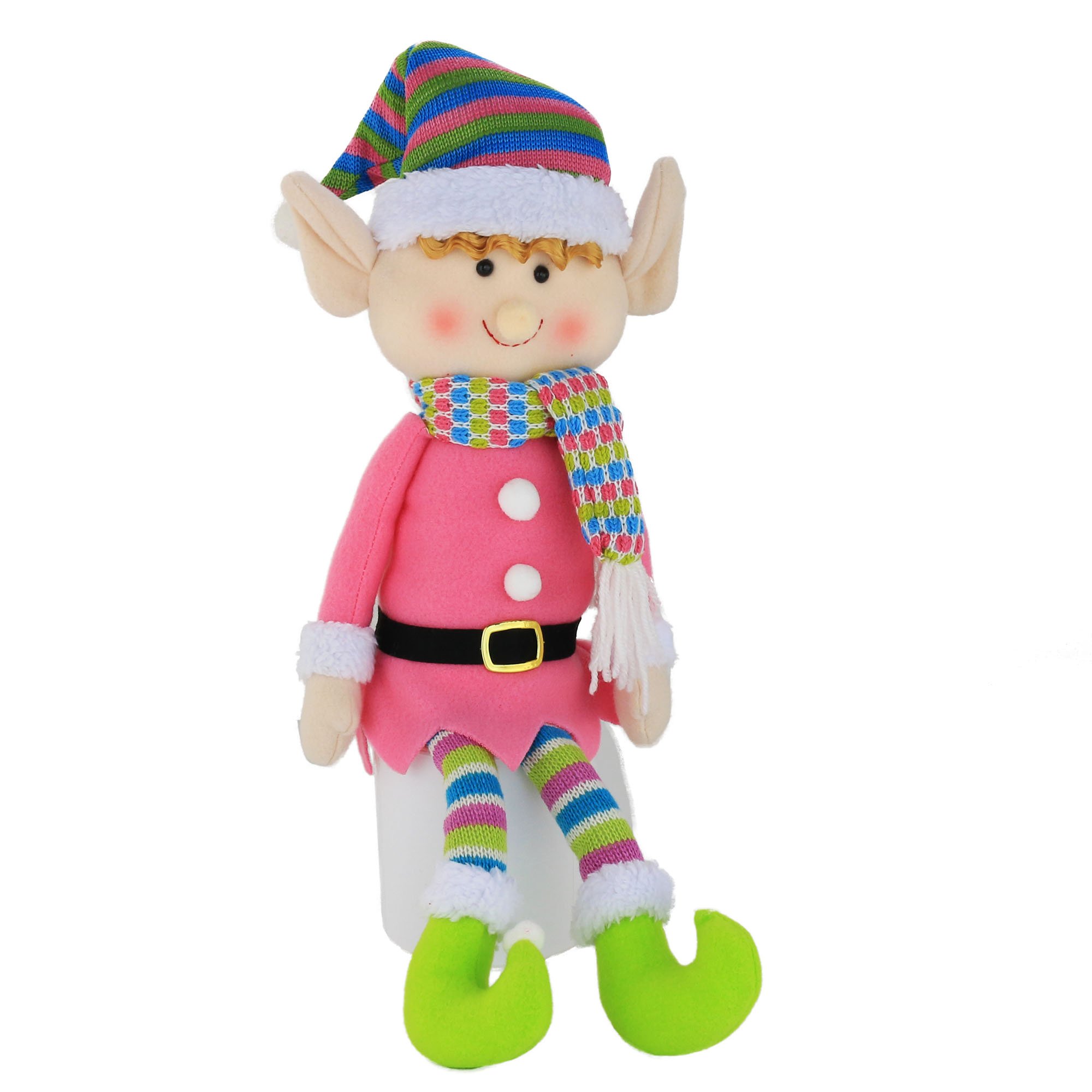 WEWILL 20" Christmas Elf Dolls Bendy Plush Elves Soft Stuffed Toy Girl Fun Holiday Decorations for Kids