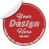 VulgrCo Vinyl Label Custom Stickers for Business Logo, Waterproof & Dishwasher Safe Personalized Labels Stickers, Durable Customized Labels for Branding & Events, 1-10 Inch Sizes (150 Labels)