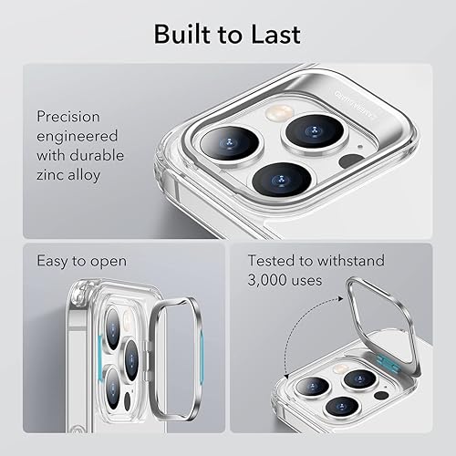 Miniatura 4 de ESR Funda para iPhone 14 Pro con soporte, protección de grado militar, soporte de anillo de cámara integrado, parte trasera acrílica resistente a